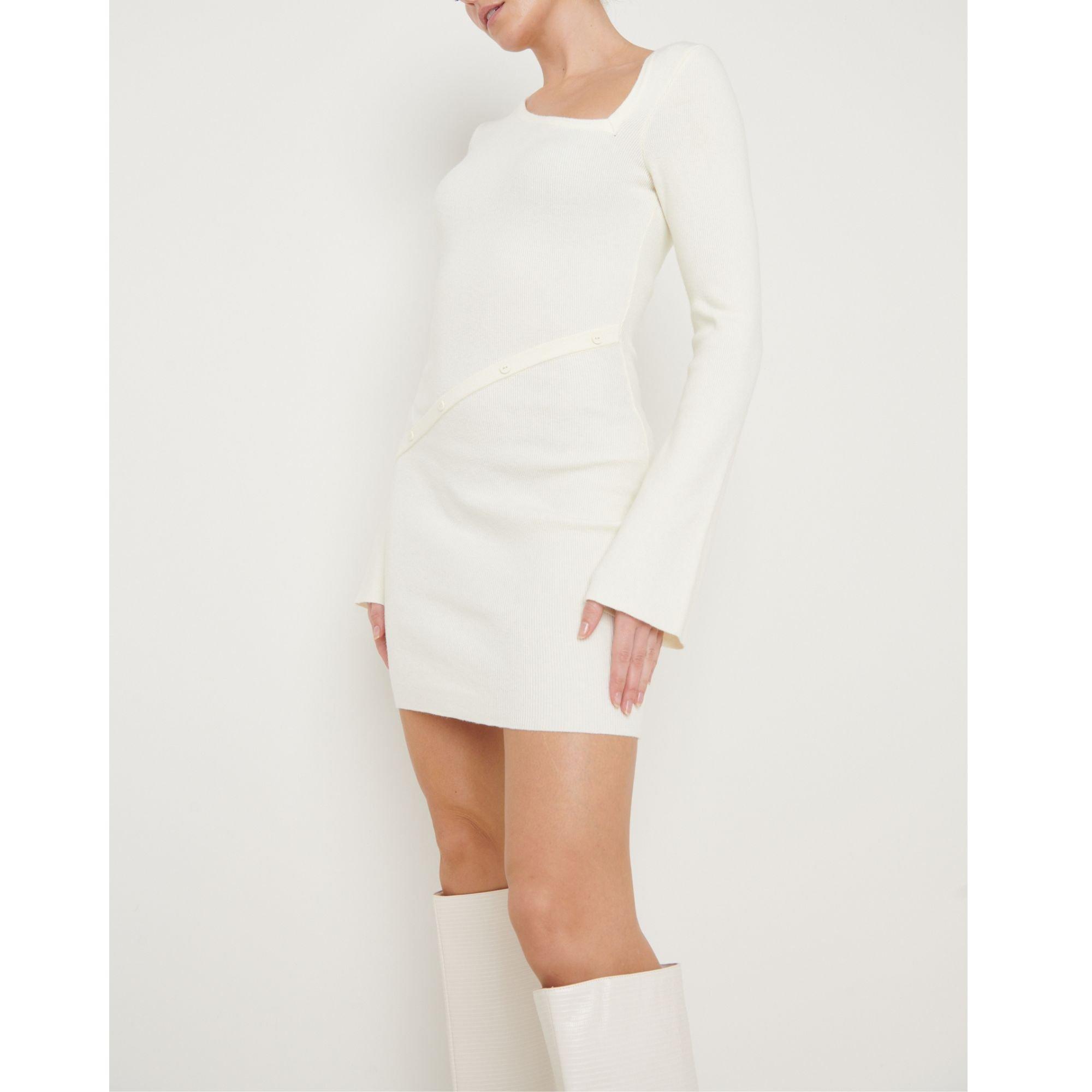 Cream - Pretty Lavish - P. Amie Button Mini Dress - 2