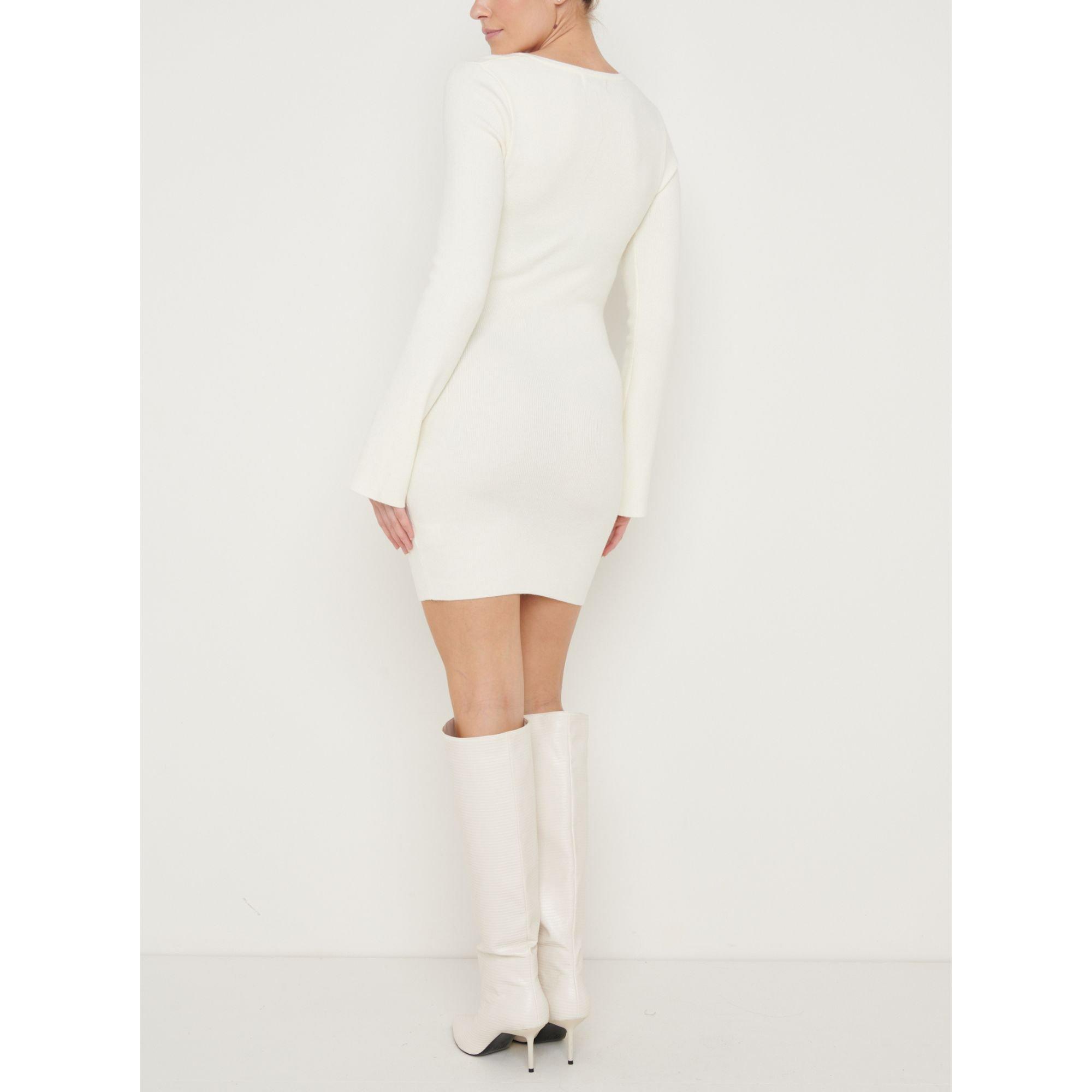 Cream - Pretty Lavish - P. Amie Button Mini Dress - 3