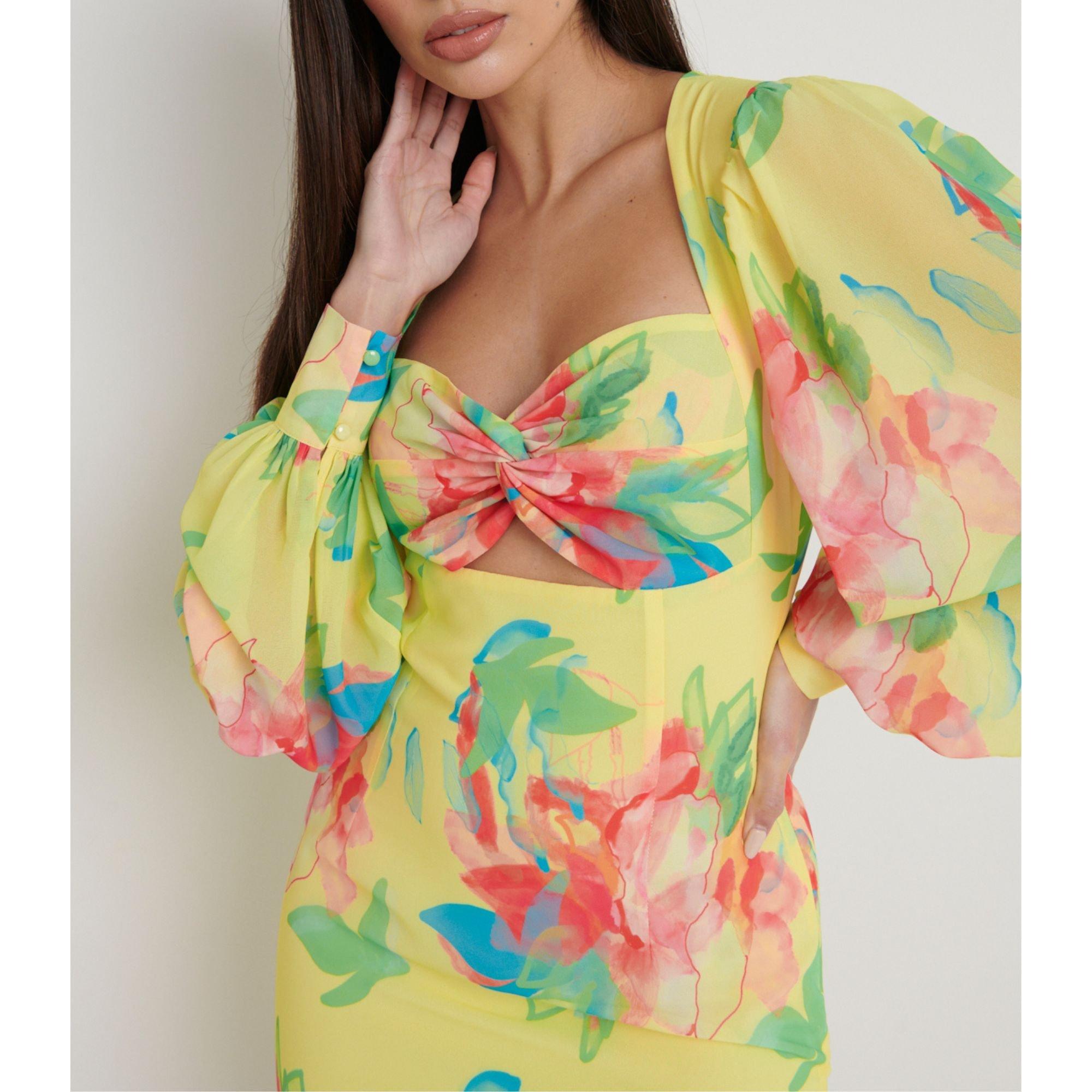 Lemon - Pretty Lavish - Anais Cut Mini Dress - 2