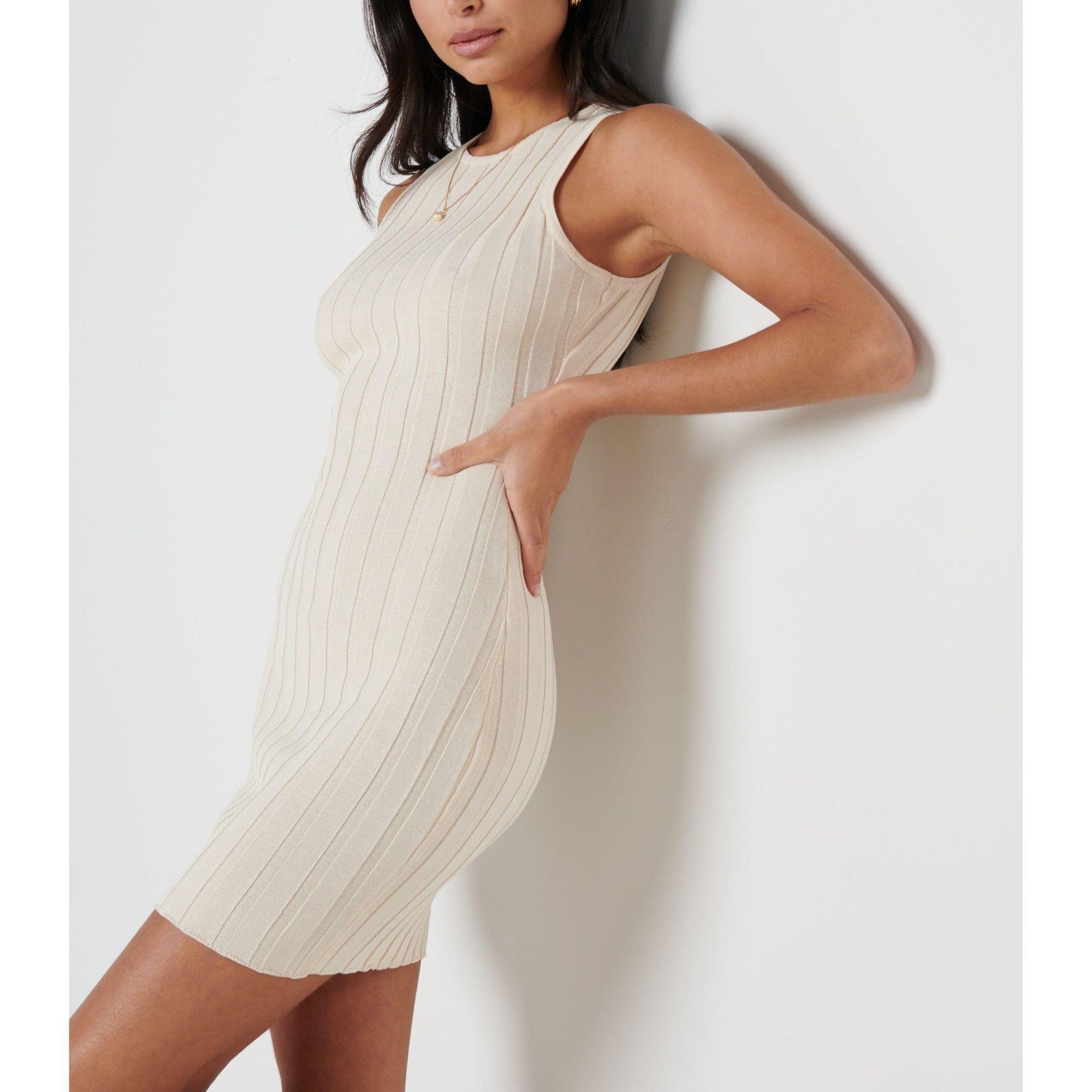Ecru - Pretty Lavish - P Auden Rib Mini Dress - 3
