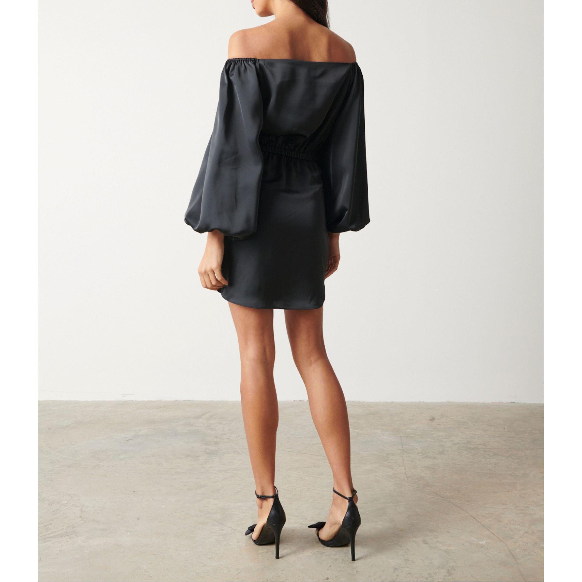 Black - Pretty Lavish - P Fern Bardot Mini Dress - 3