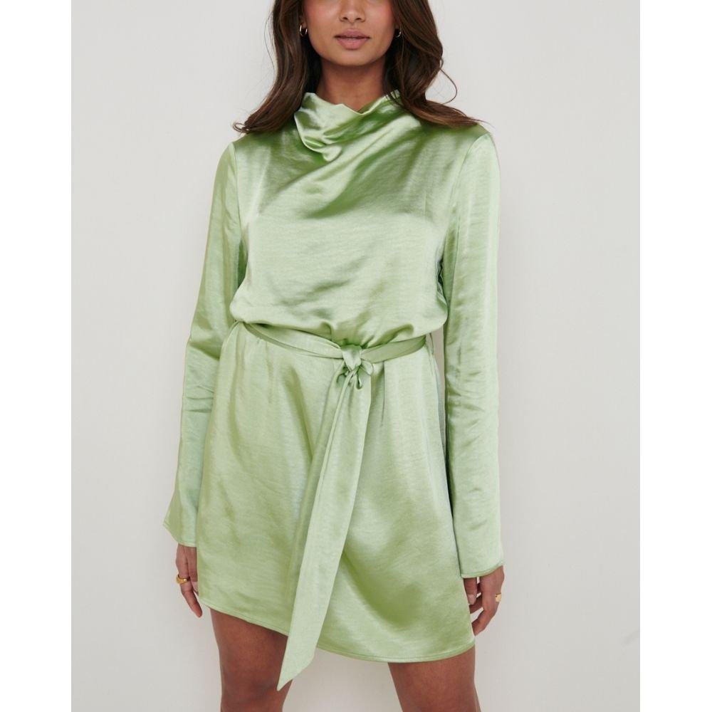 Olive - Pretty Lavish - Women's Jayda Cowl Mini Dress - 1