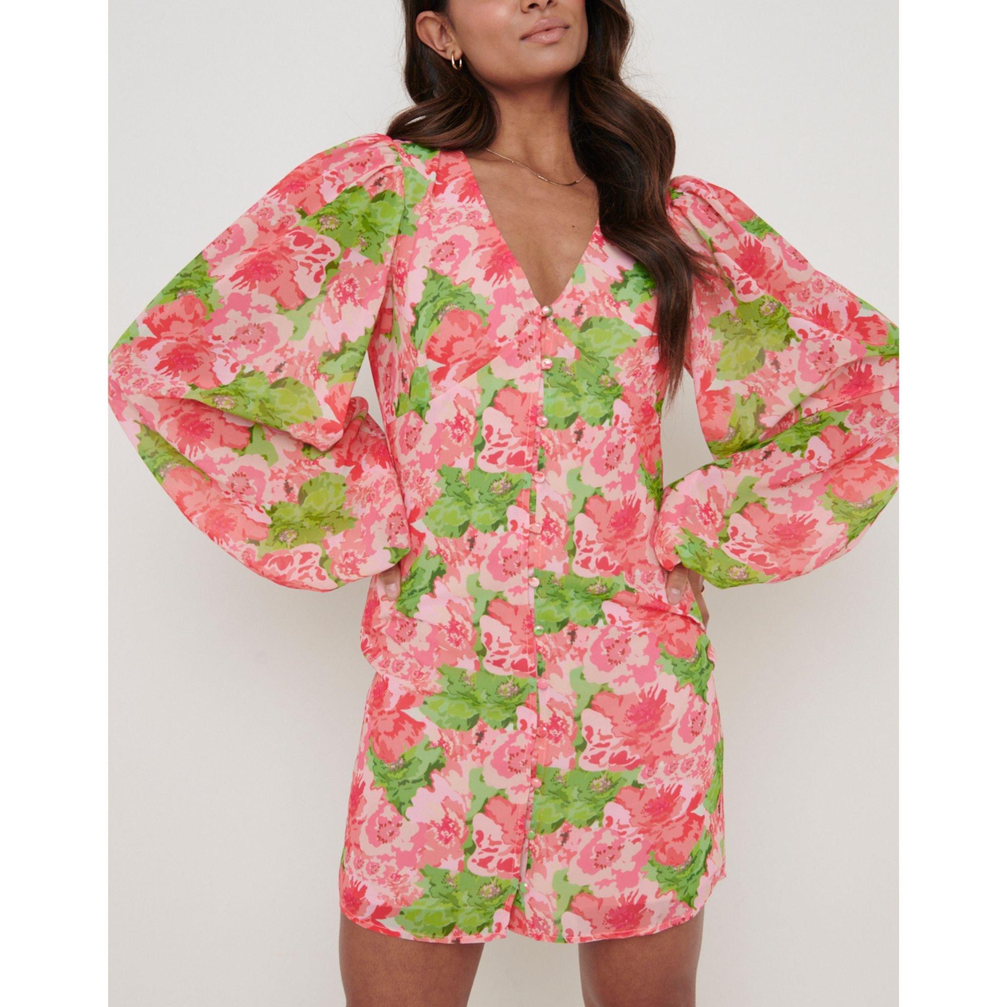Floral - Pretty Lavish - Women's P. Naya Chiffon Mini Dress - 1