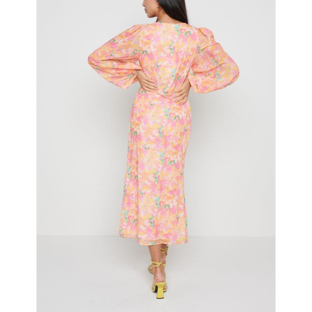 Orange & Pink - Pretty Lavish - Naya Midaxi Slinky Dress - 3