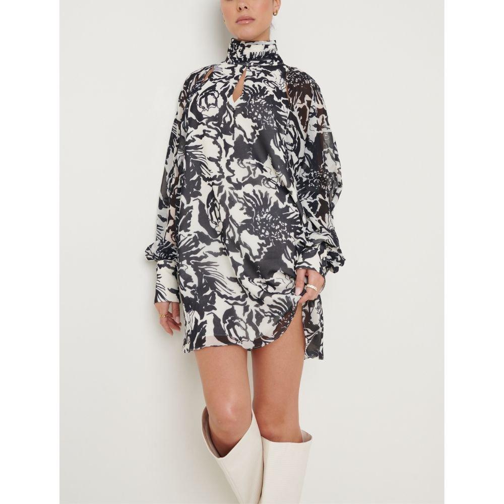 Floral Print - Pretty Lavish - P Romy Chiffon Mini Dress - 2