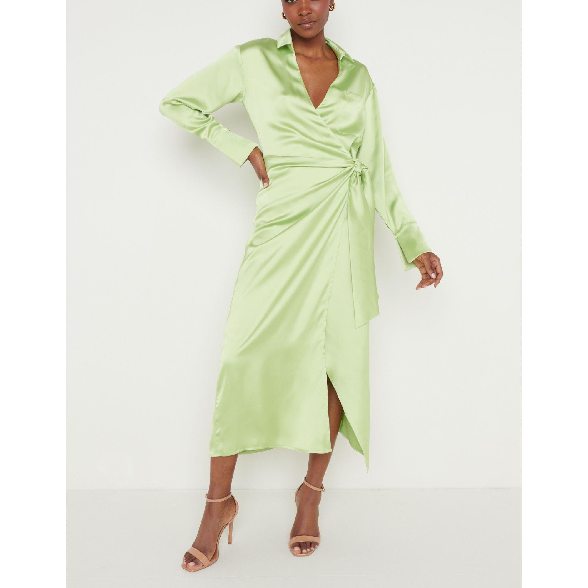Pretty Lavish Women's Ronnie Wrap Dress - Green - 6 (2XS)