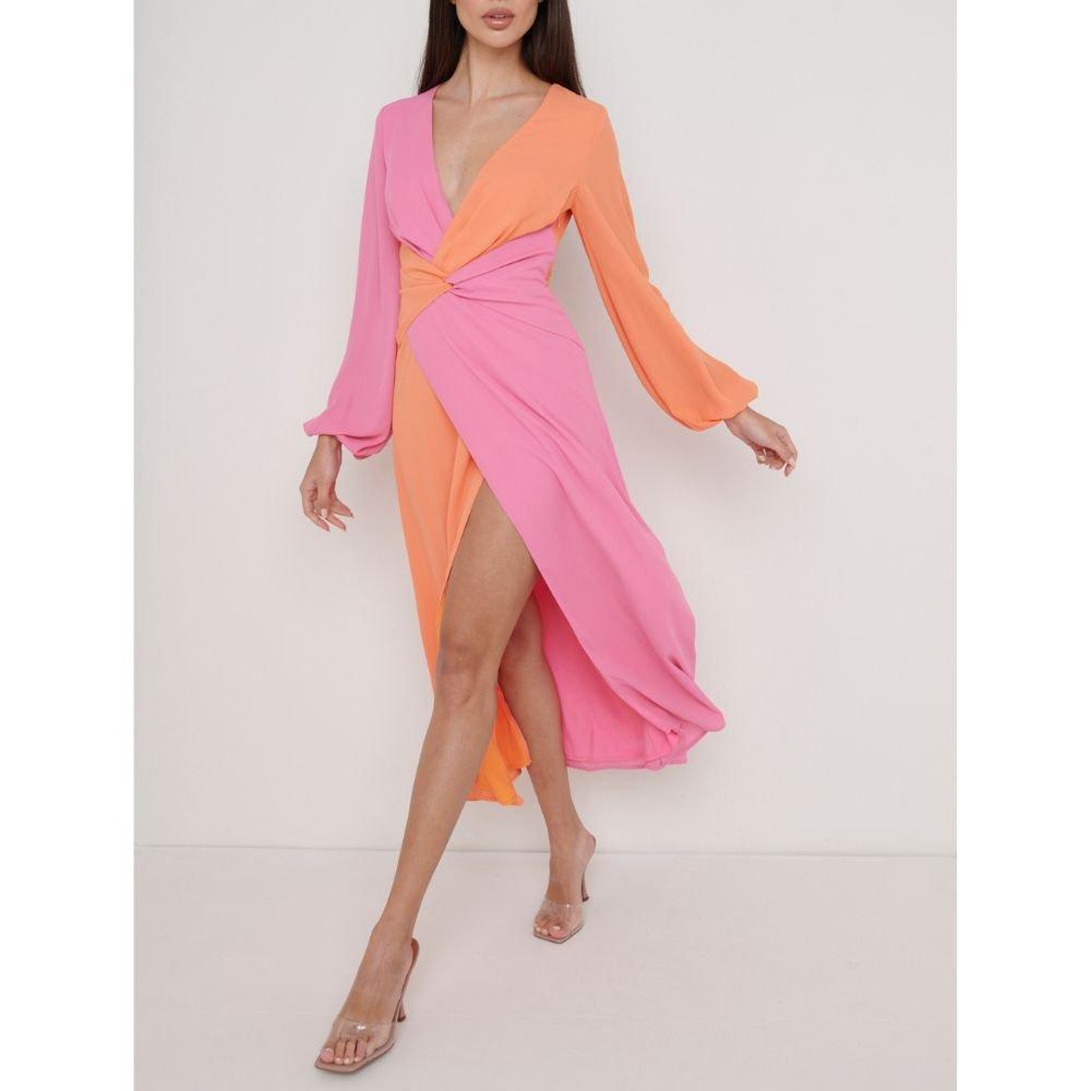 Orange & Pink - Pretty Lavish - Wrap Dress - 2
