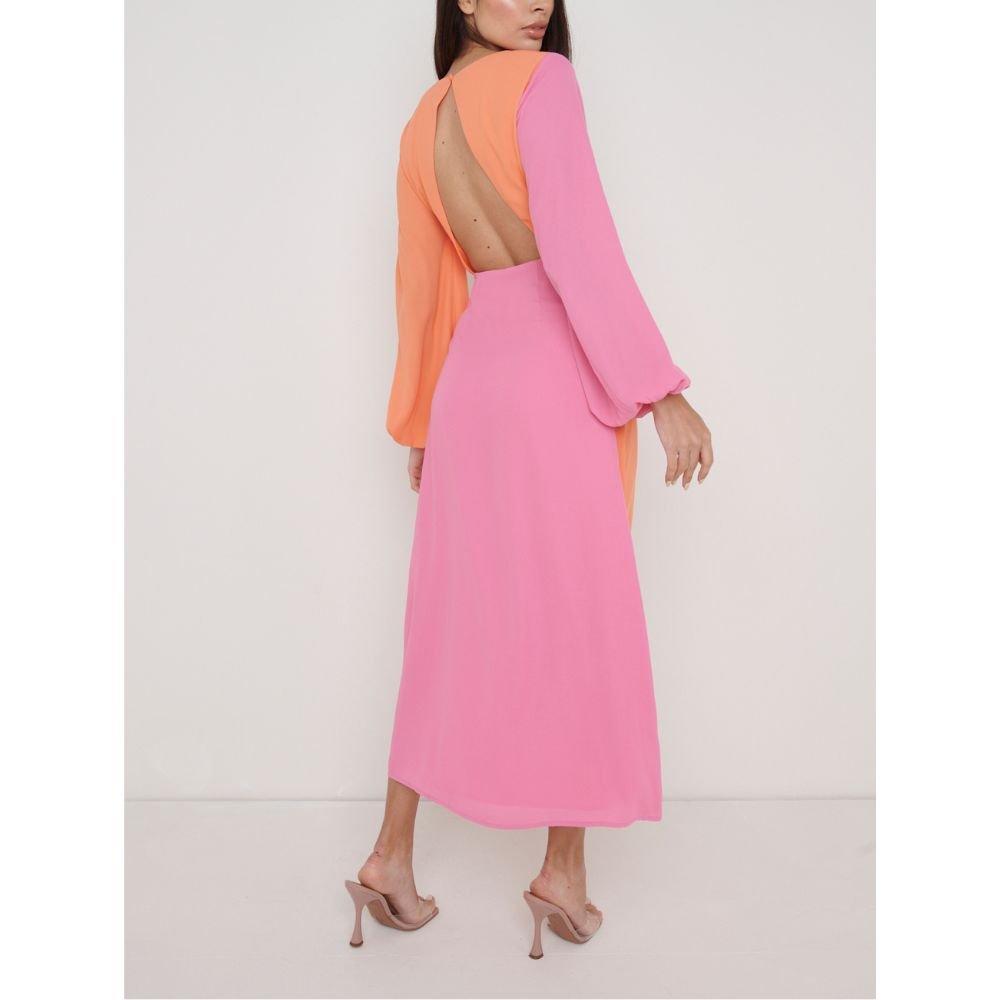 Orange & Pink - Pretty Lavish - Wrap Dress - 3
