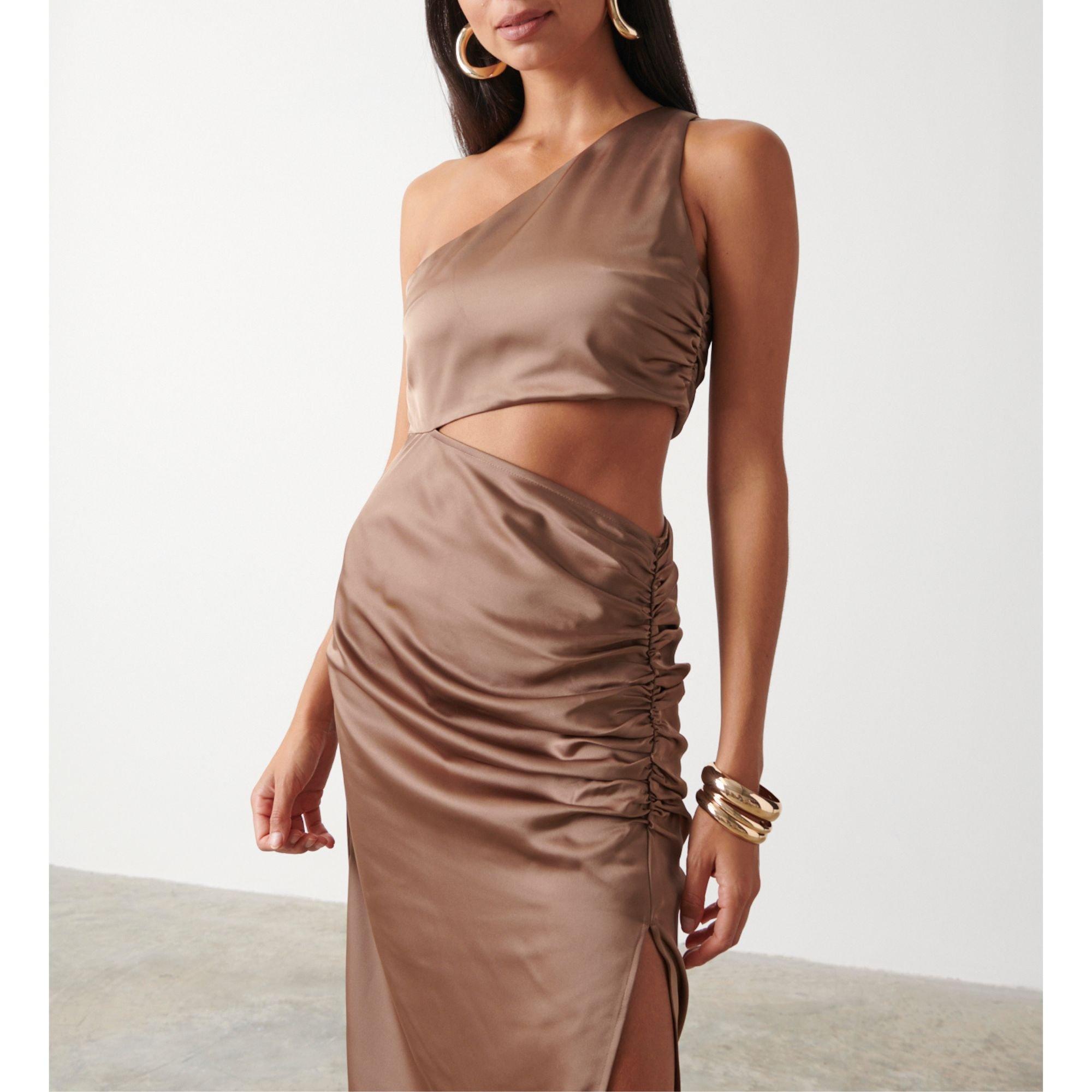 Mocha - Pretty Lavish - Women's Cut Out Structured Fit Dress - 2