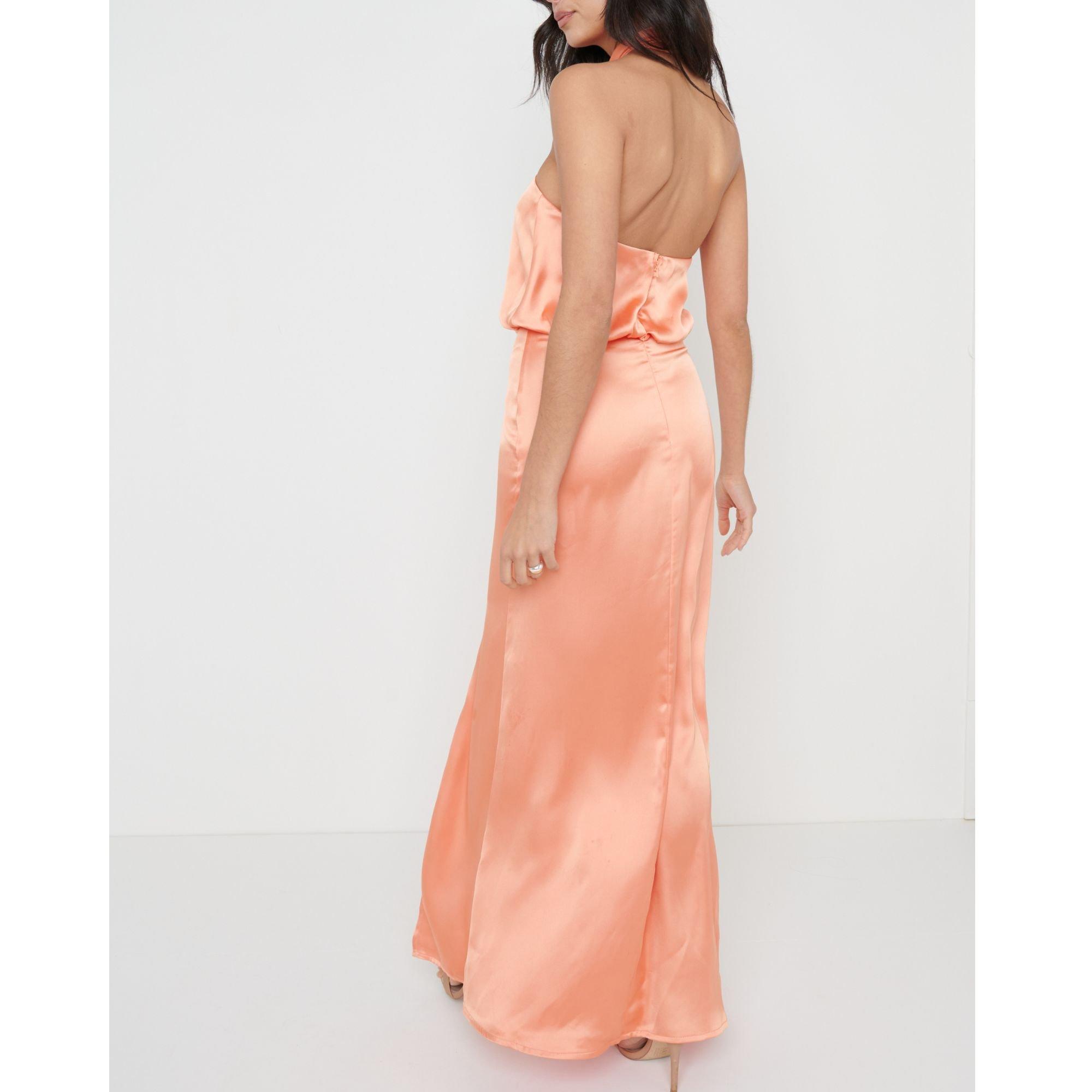 Orange - Pretty Lavish - Halter Maxi Dress - 3