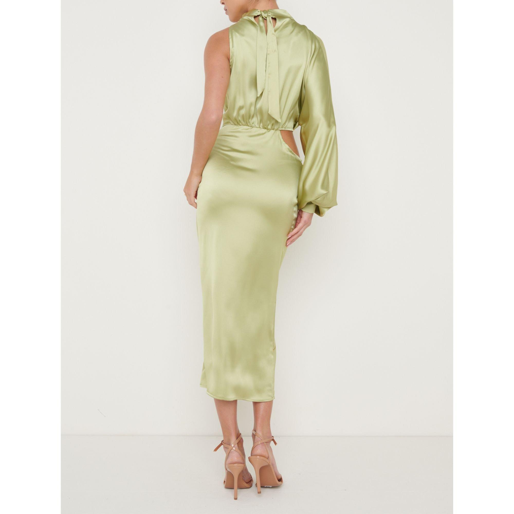 Olive - Pretty Lavish - Satin Cut Out Dress - 3