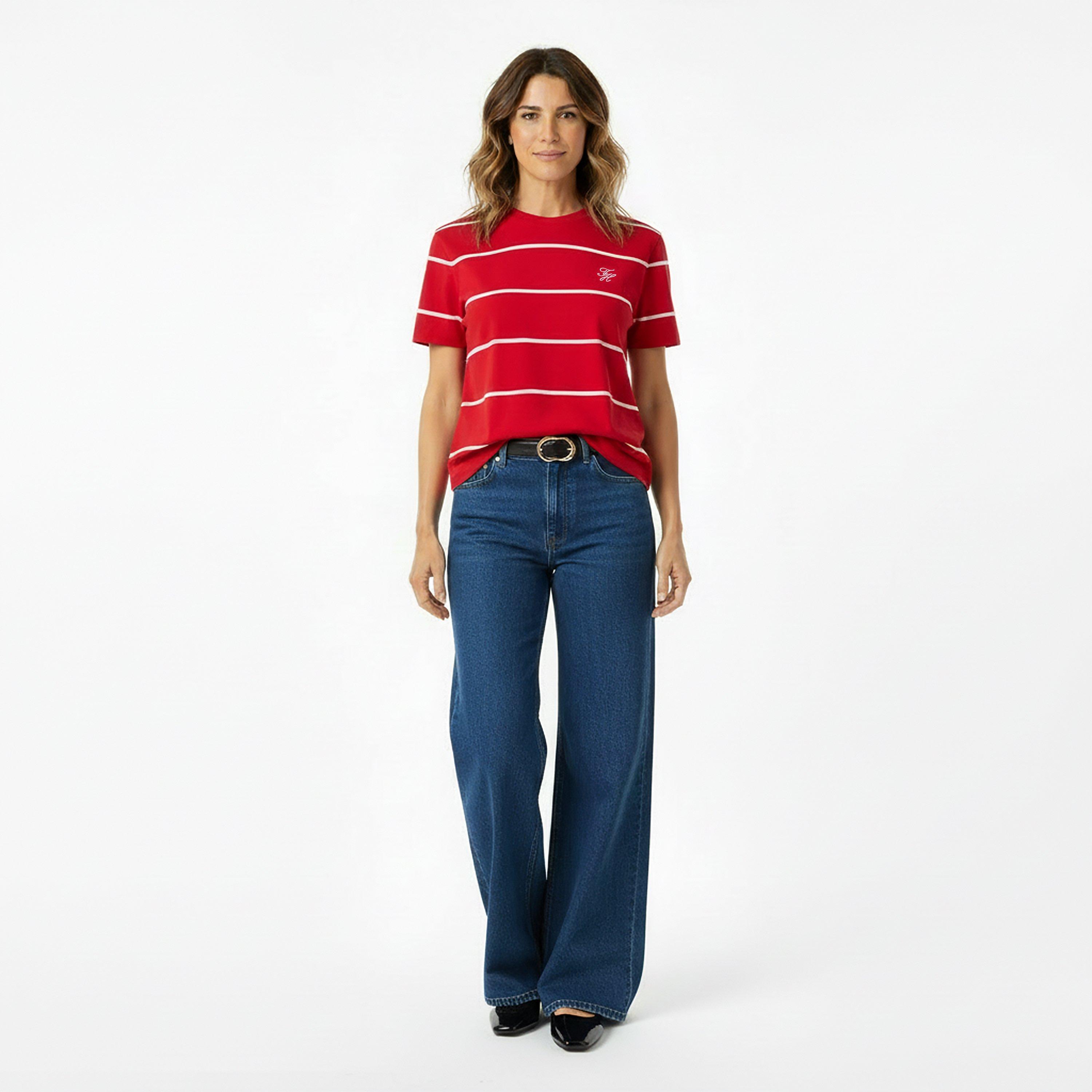 Firew/Pink - Tommy Hilfiger - Women's Script T-Shirt - 6
