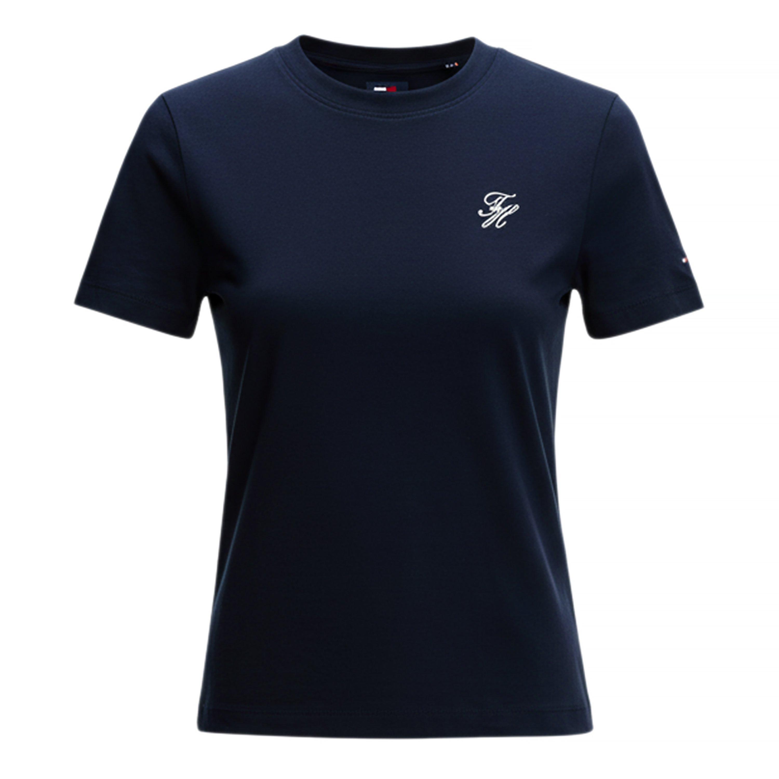 Tommy Hilfiger Women's Script T-Shirt - Dark N Navy - Size 10 (S)