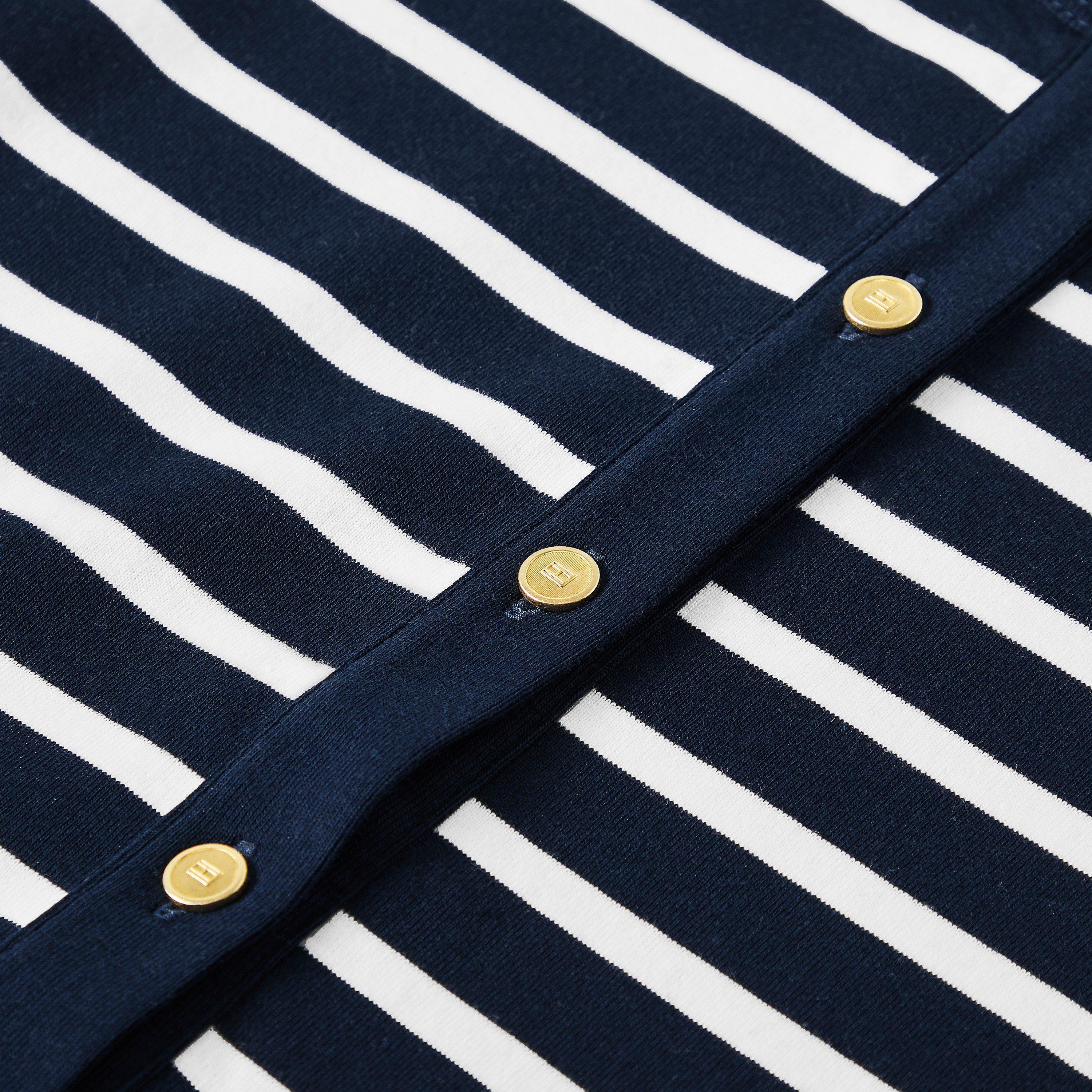 Dark Night/Ecru - Tommy Hilfiger - Women's Gold Button Slim Fit T-Shirt - 5