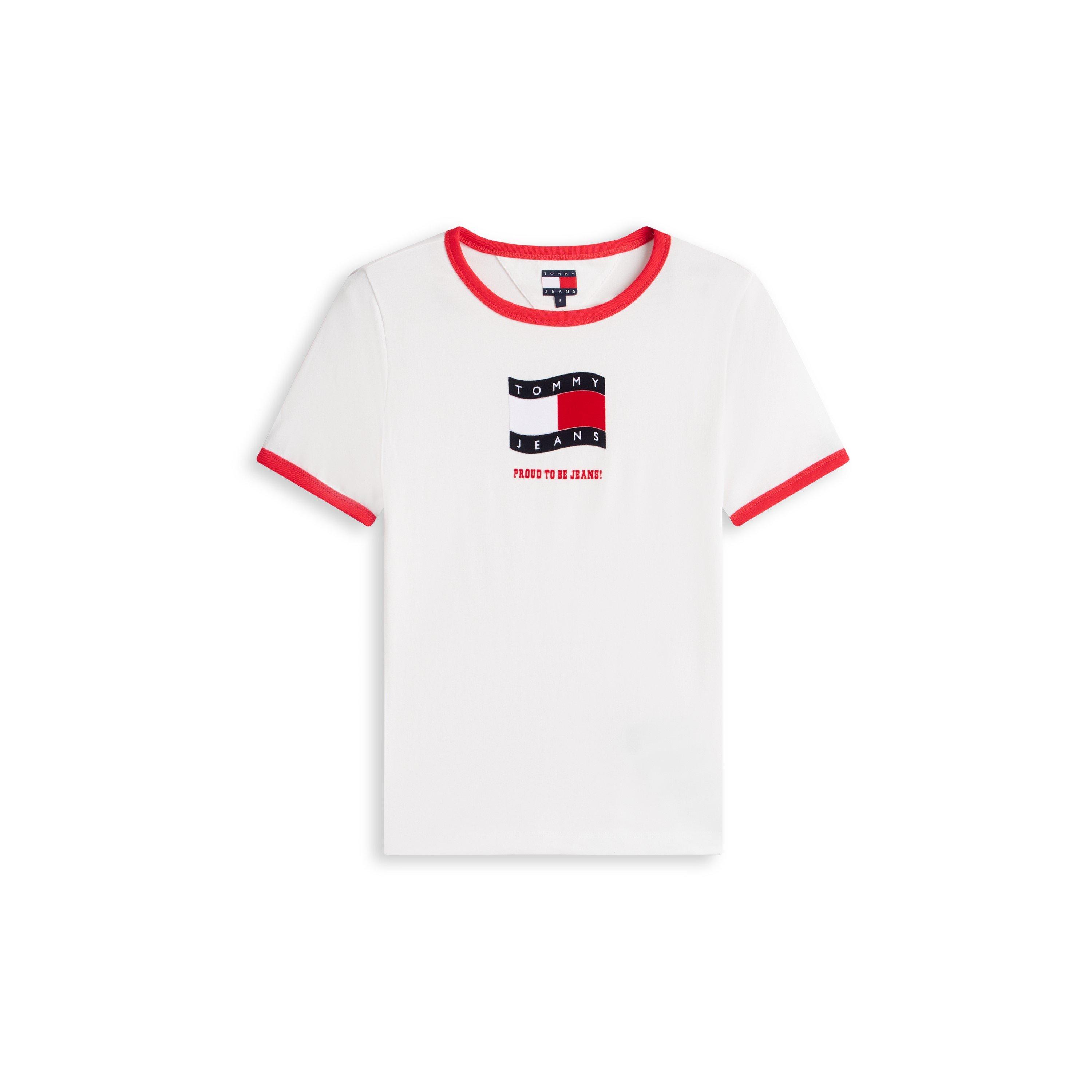 Tommy Jeans Women's T-Shirt - Ecru - 8 (XS)