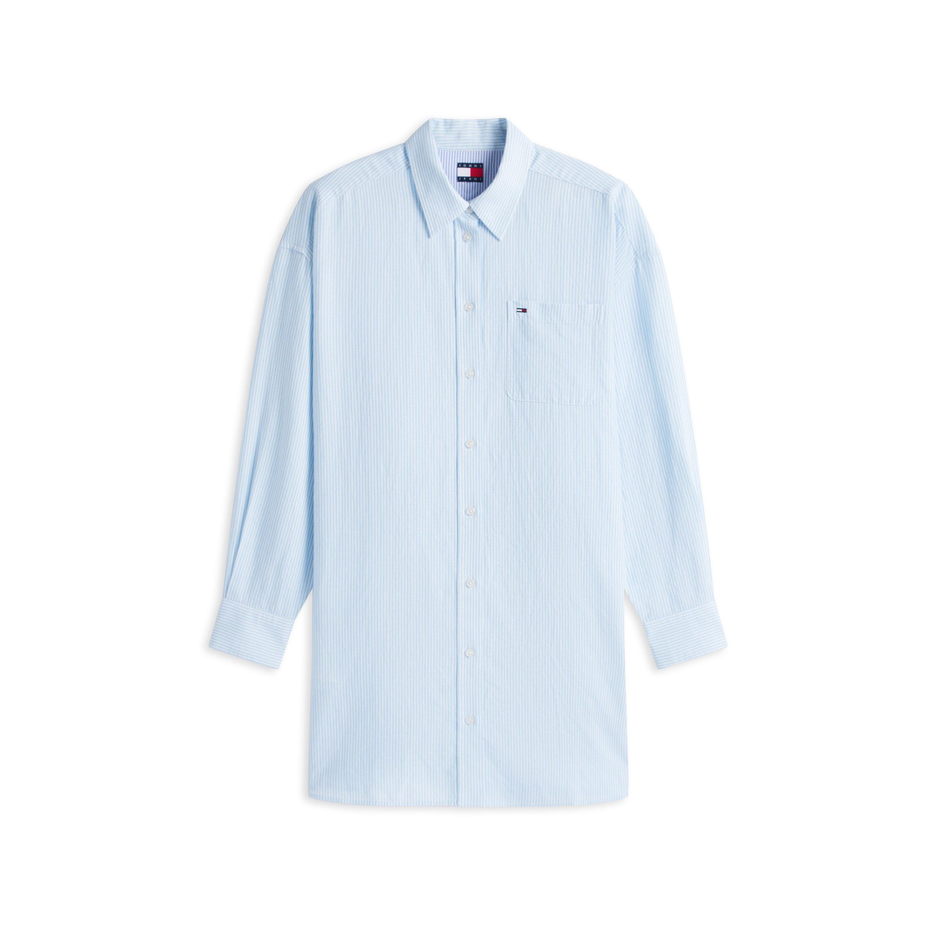 Tommy Jeans Women's Shirt Dress - Powd Blue/Str - 10 (S)