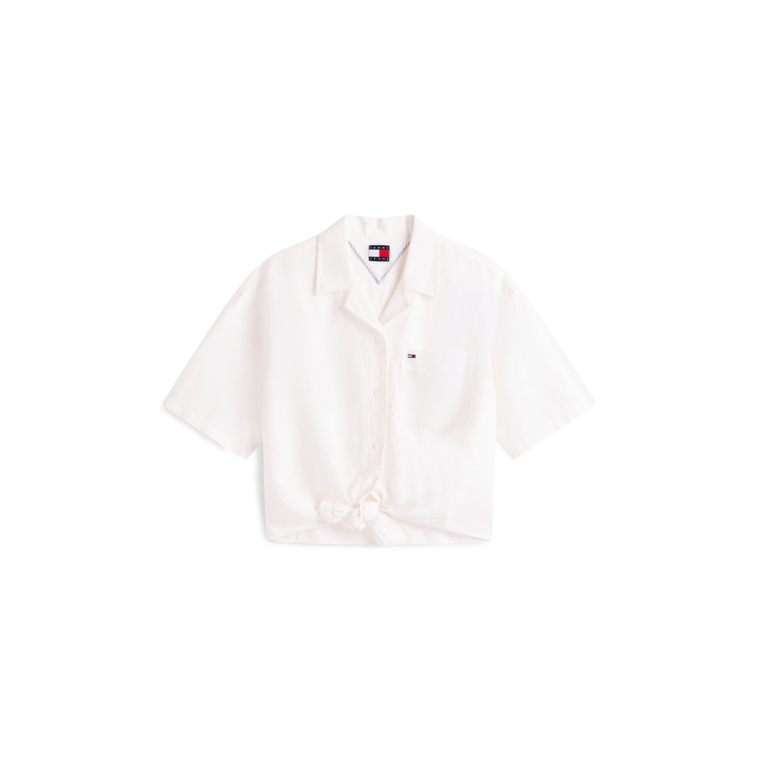 Tommy Jeans Women's Short Sleeve Plain Shirt - Ecru - 12 (M)