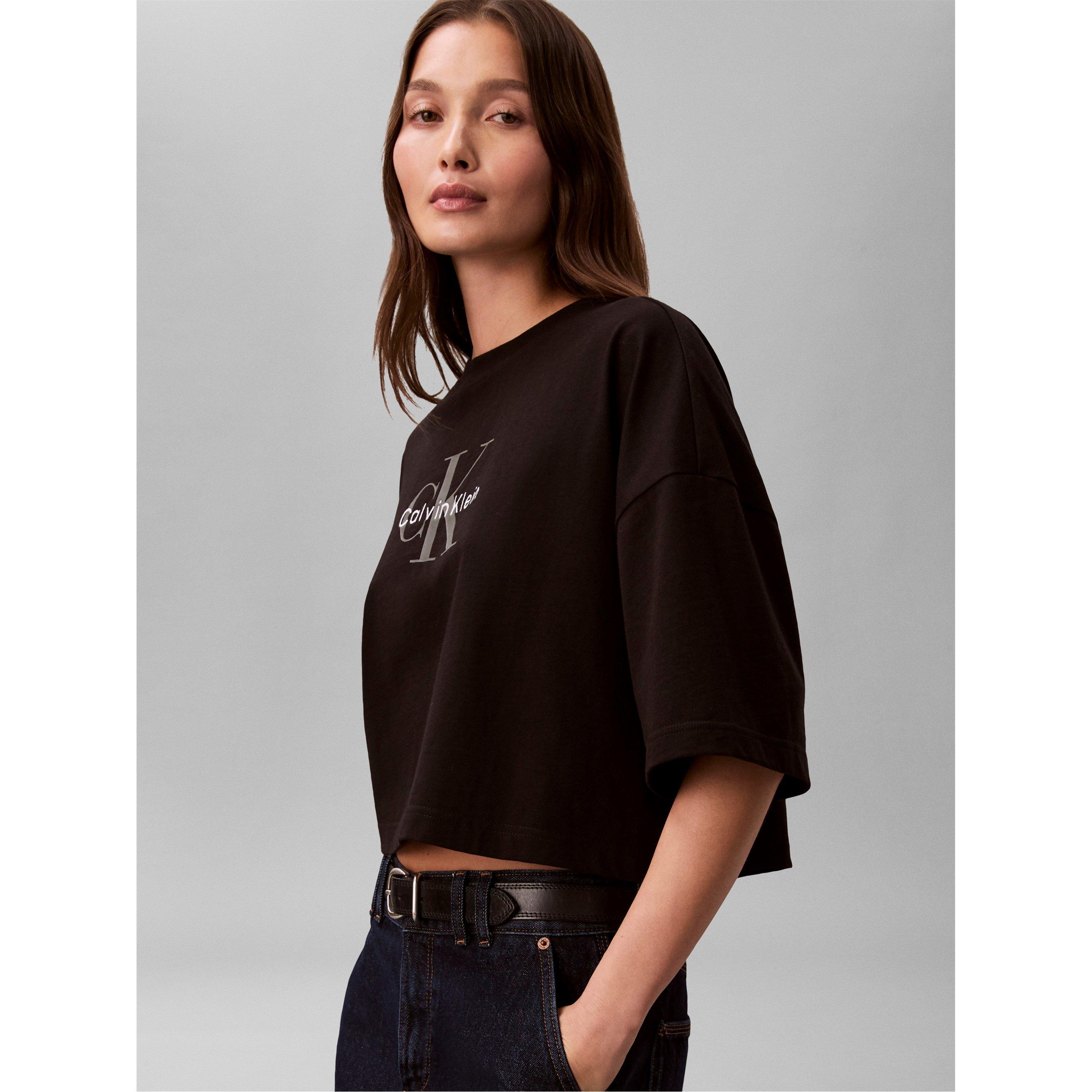 Schwarz - Calvin Klein Jeans - CKJ Boxy Crp T Ld62 - 4