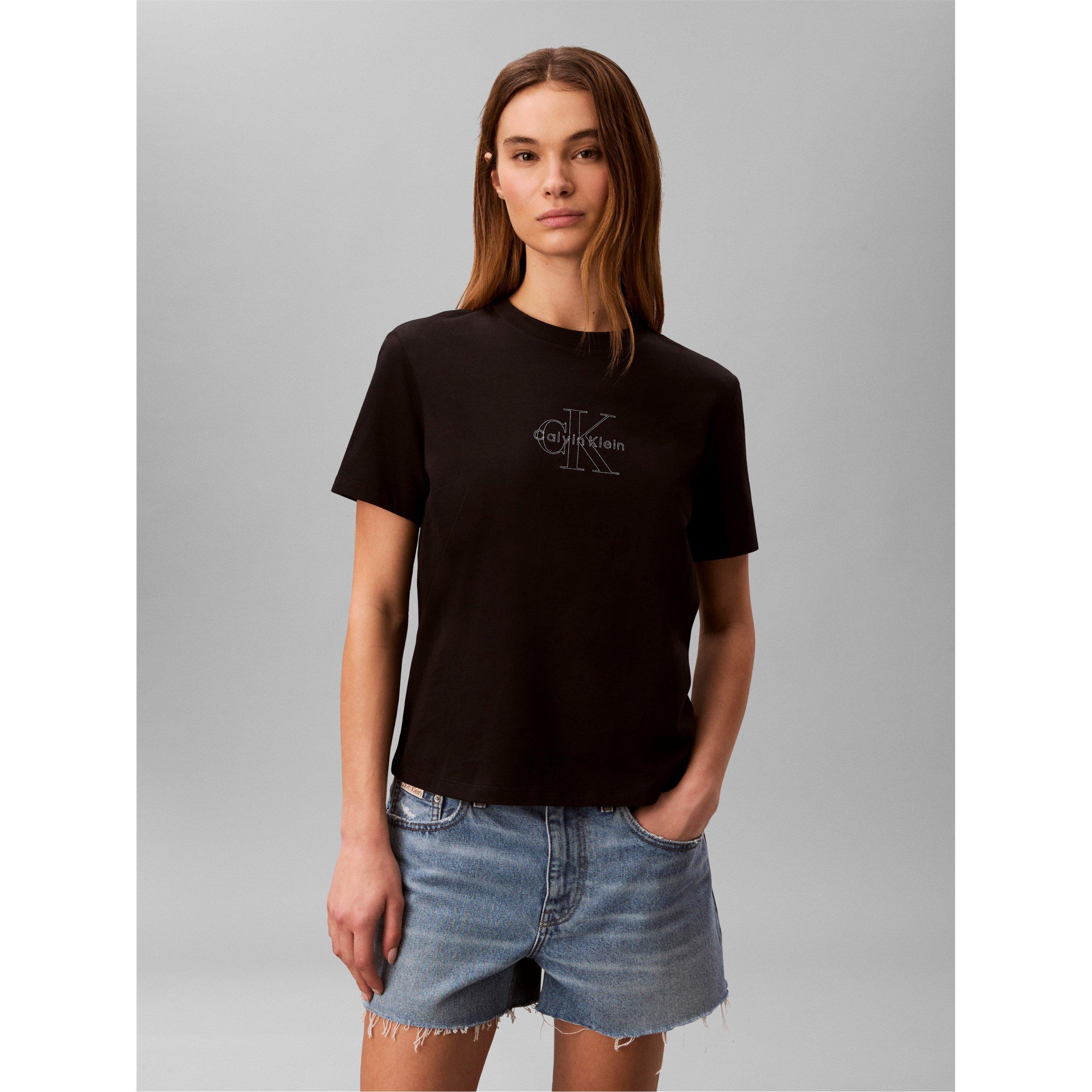 Paillettes Noires - Calvin Klein Jeans - Women's Logo T-Shirt - 2