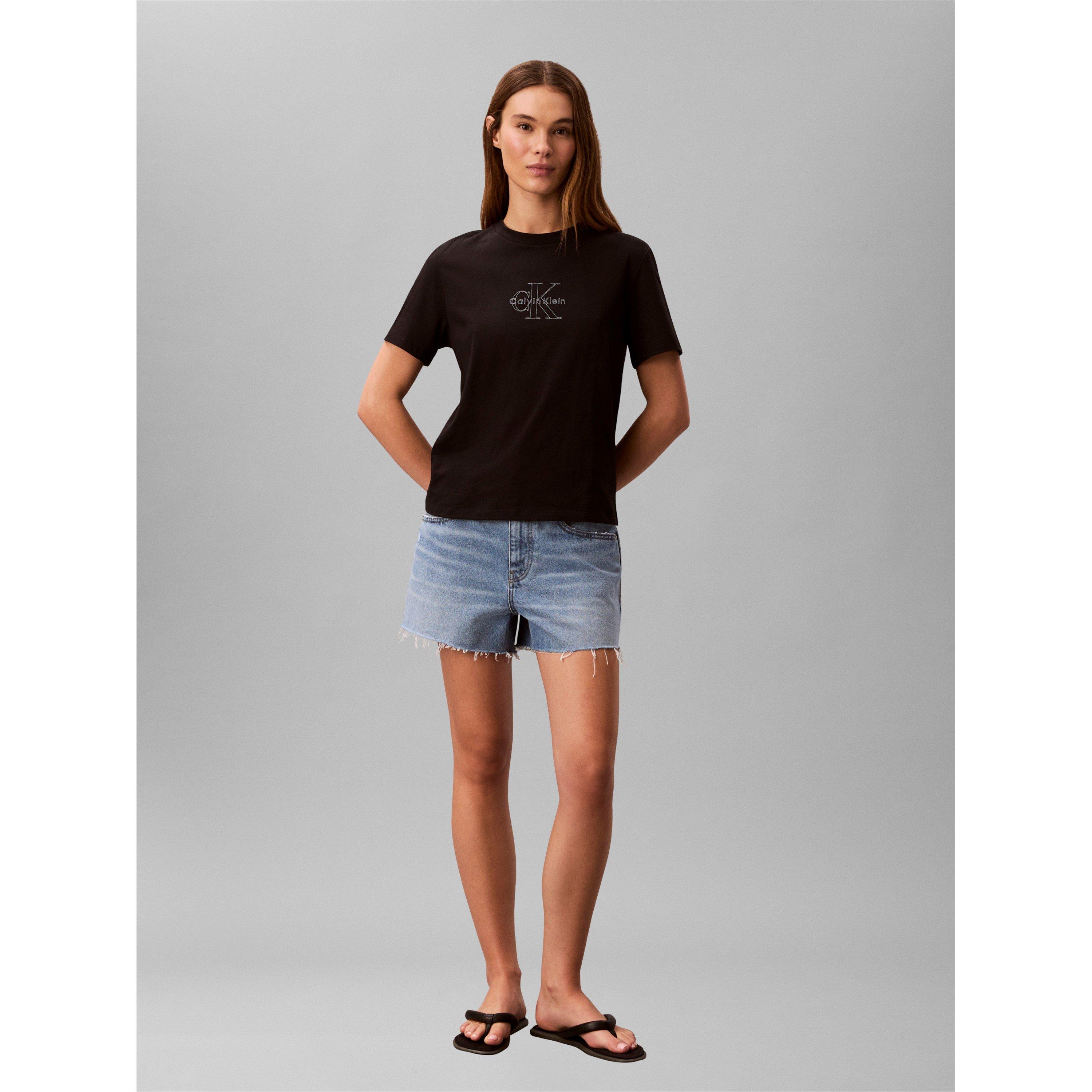 Paillettes Noires - Calvin Klein Jeans - Women's Logo T-Shirt - 3