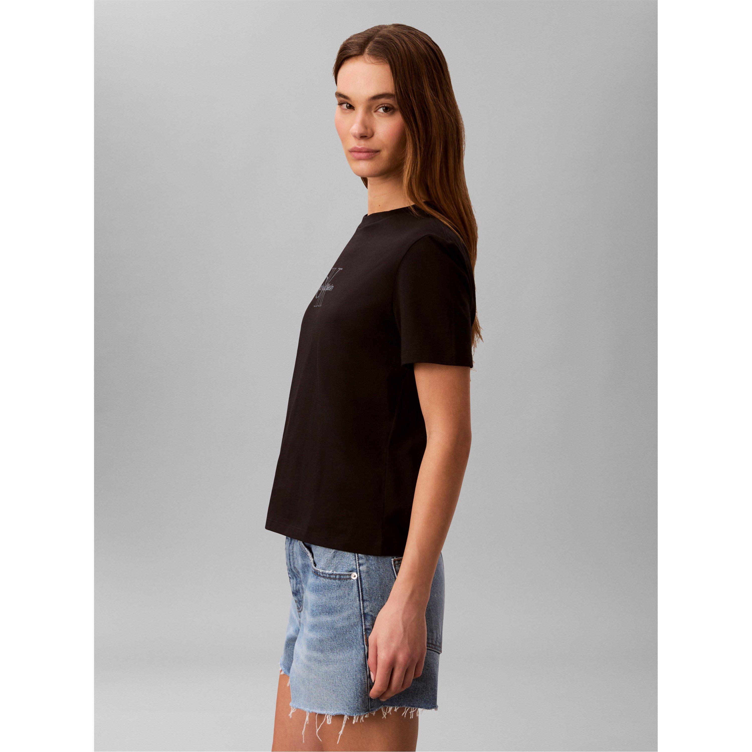 Paillettes Noires - Calvin Klein Jeans - Women's Logo T-Shirt - 4
