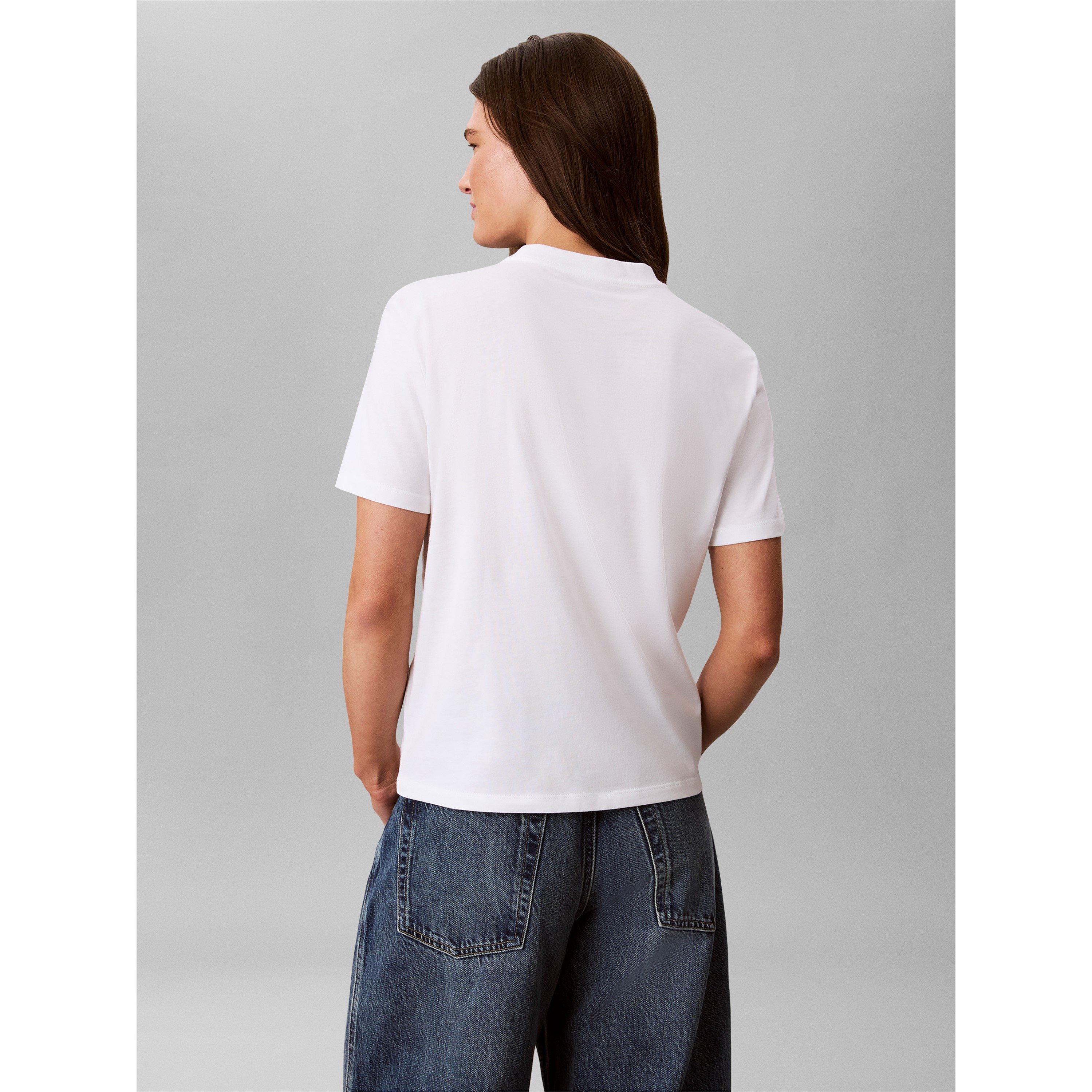 Glitter Wht 64 - Calvin Klein Jeans - Womens Logo T-Shirt - 5