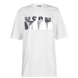 MSGM Metallic Logo T Shirt