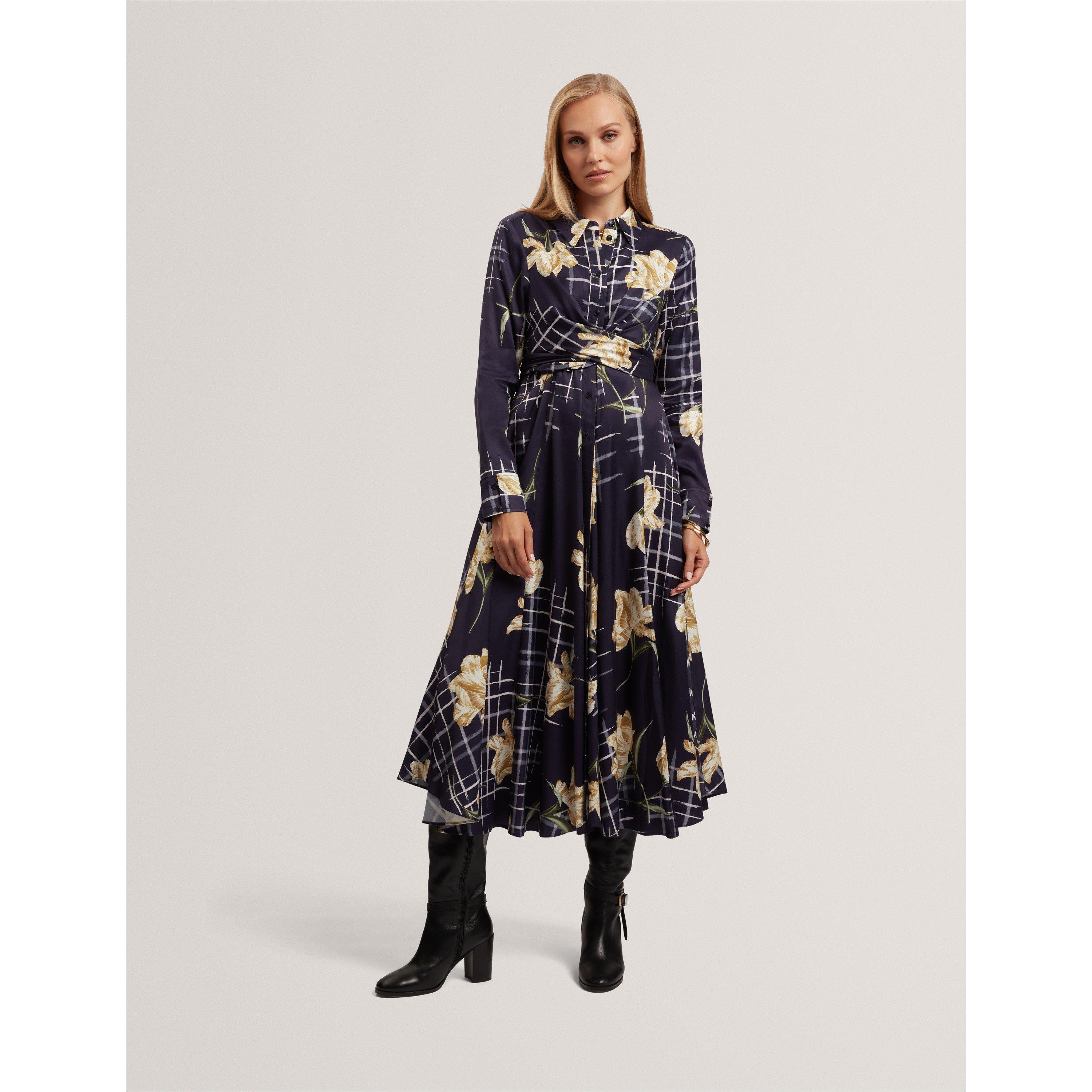 Navy - Ted Baker - Ted LS PrintMidi Drs Ld61 - 2