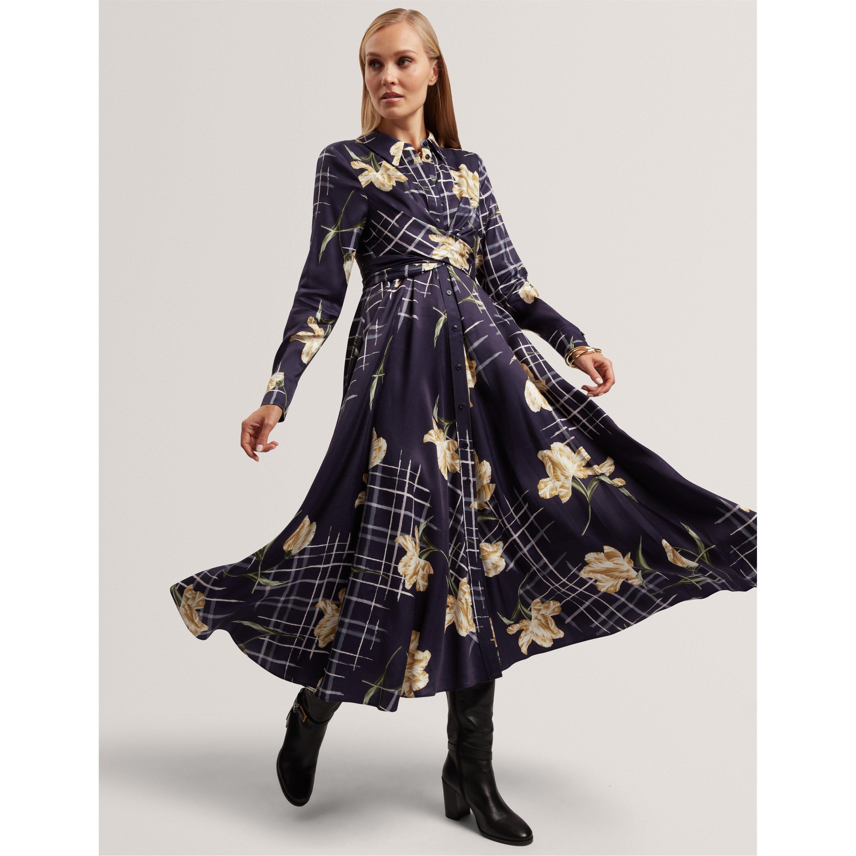 Navy - Ted Baker - Ted LS PrintMidi Drs Ld61 - 5