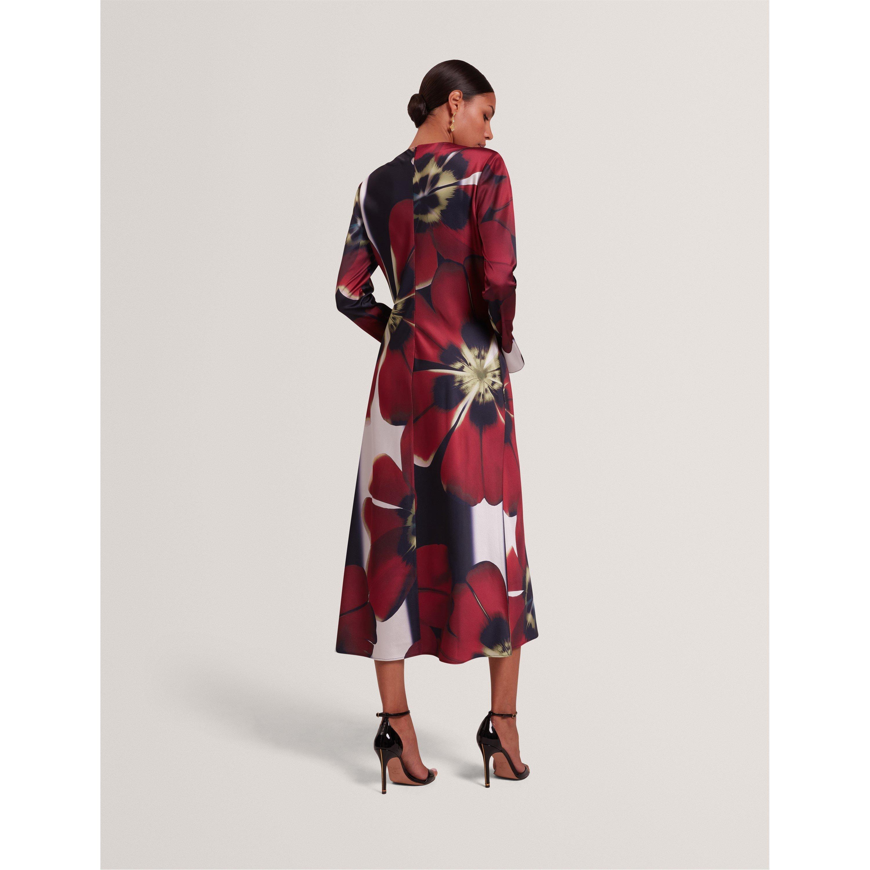 Navy - Ted Baker - Ted LS Print Dress Ld61 - 3