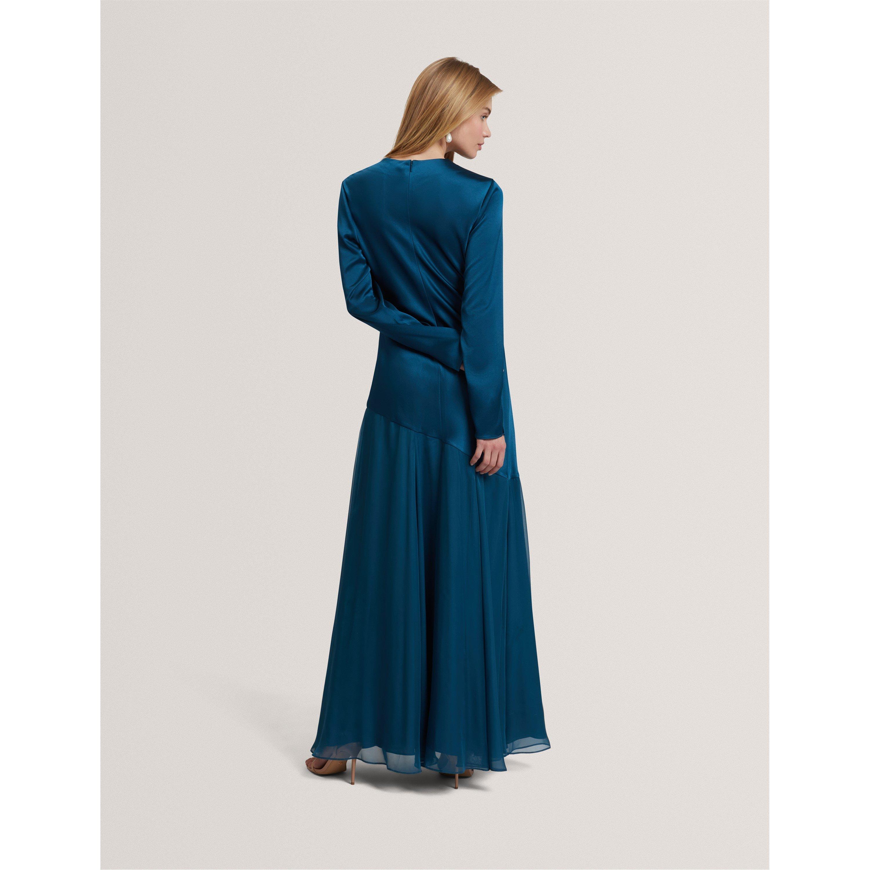 chinese dress ladies Nouveau Floral Long Sleeve Maxi Dress | Cammeli