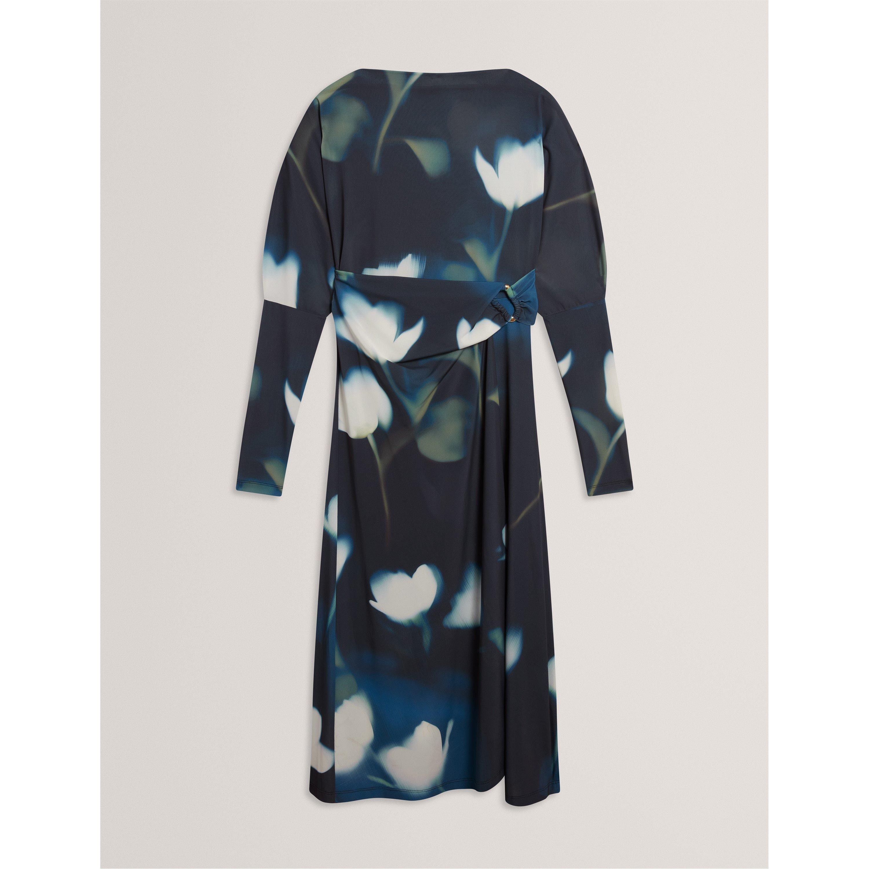Navy - Ted Baker - Women's Print Wrap Dress - 1