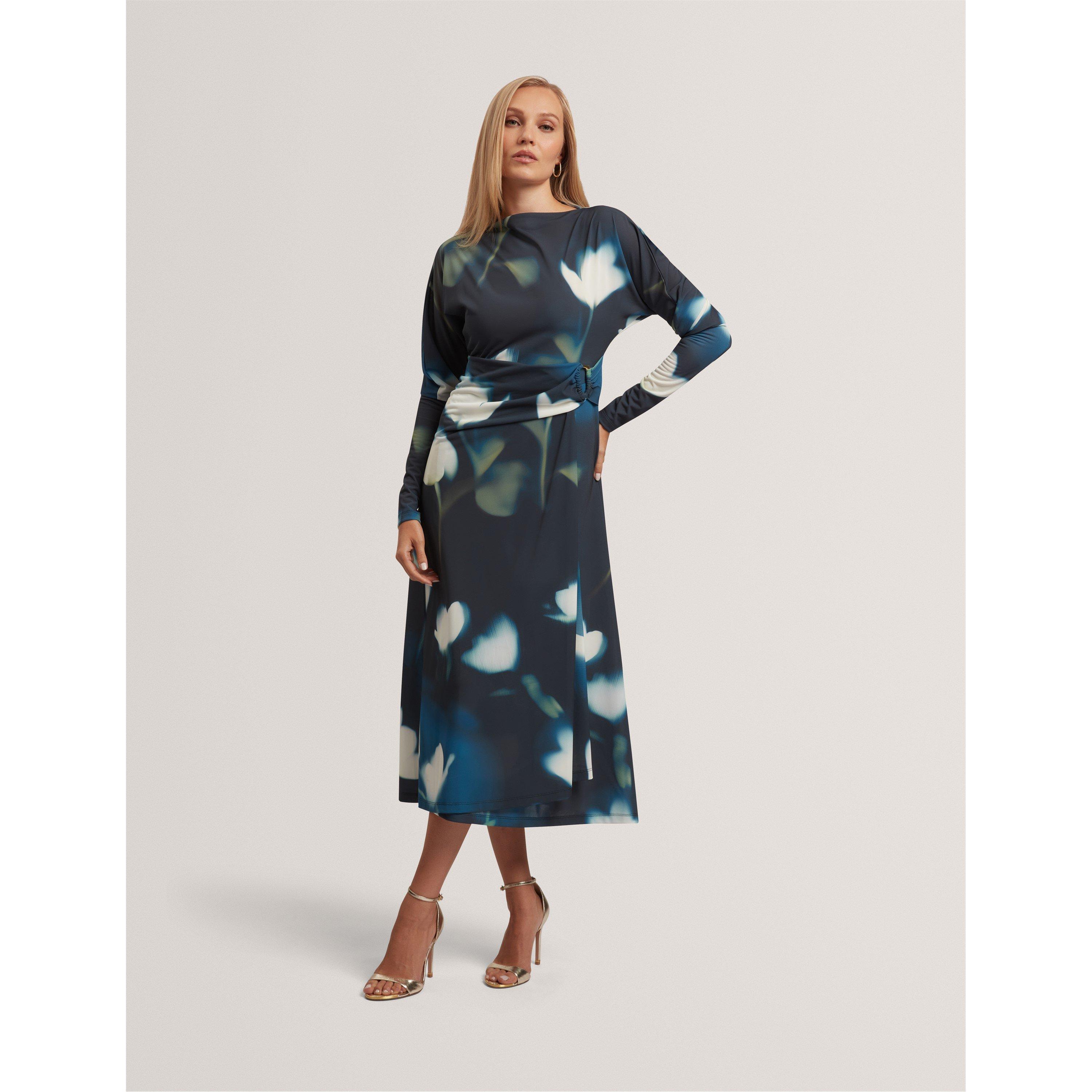 Navy - Ted Baker - Ted Print Wrap Dress Ld61 - 2