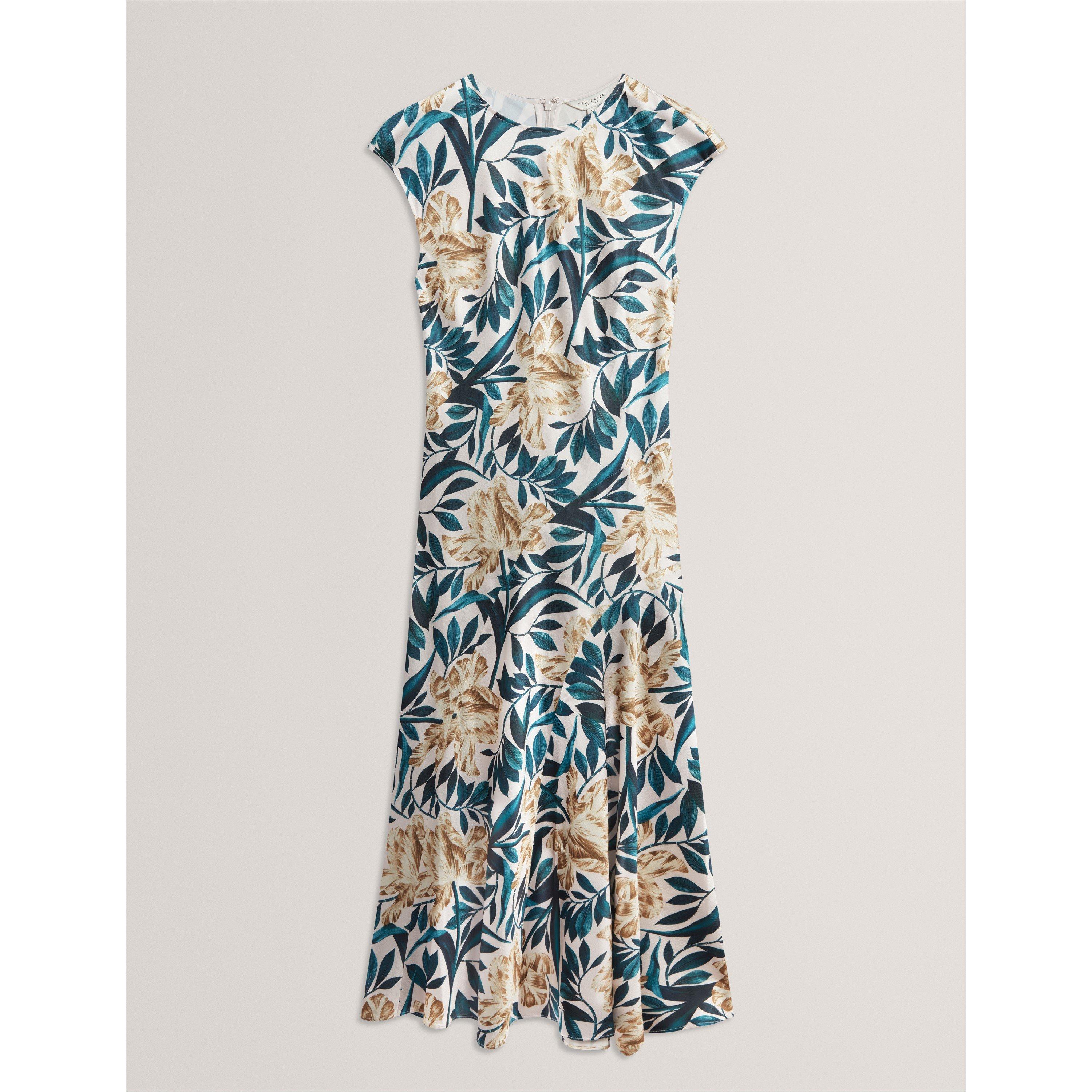 Cream - Ted Baker - Women's Print Sleeveless Tea Dress - 1