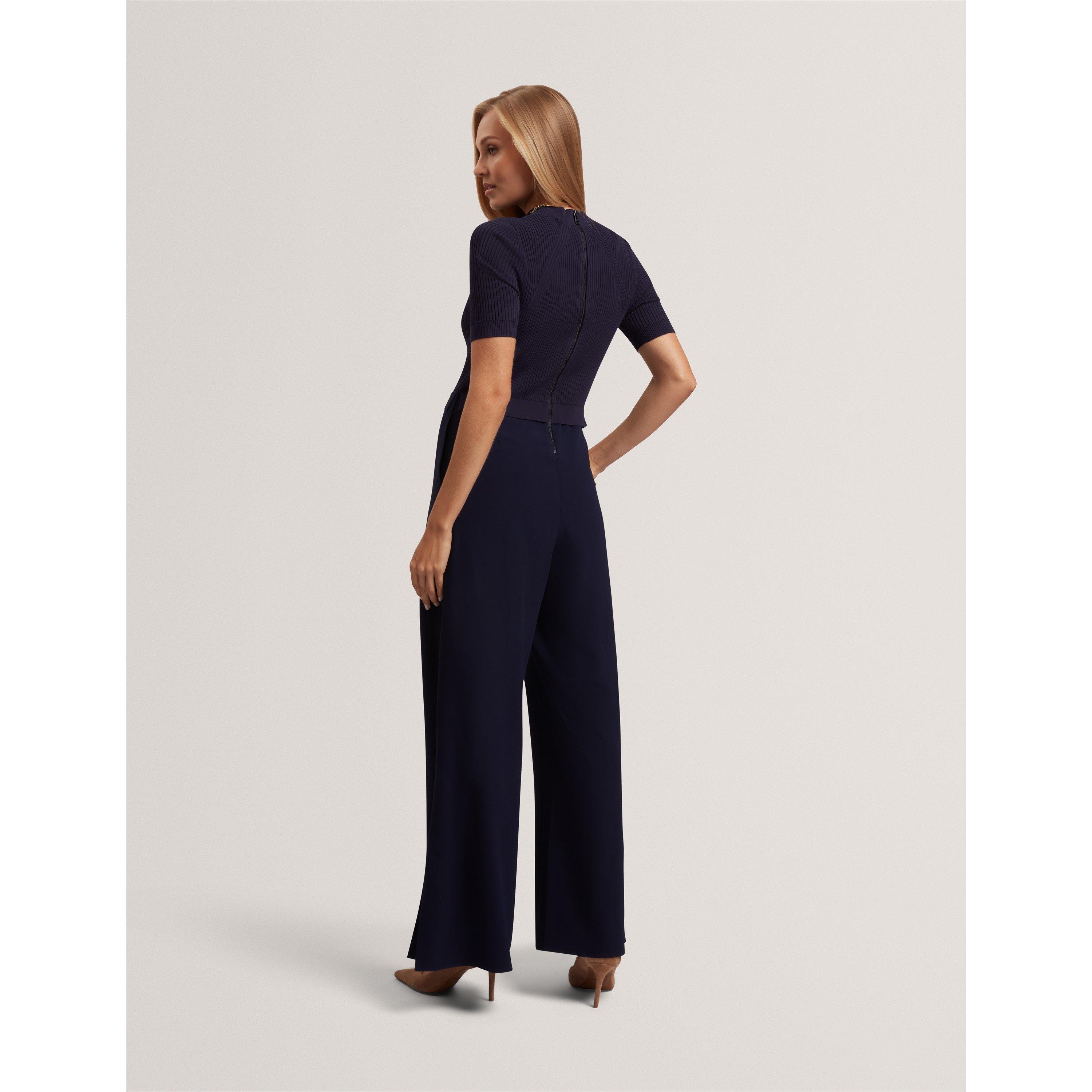 Navy - Ted Baker - Ted KnitTop Jumpsuit Ld61 - 3