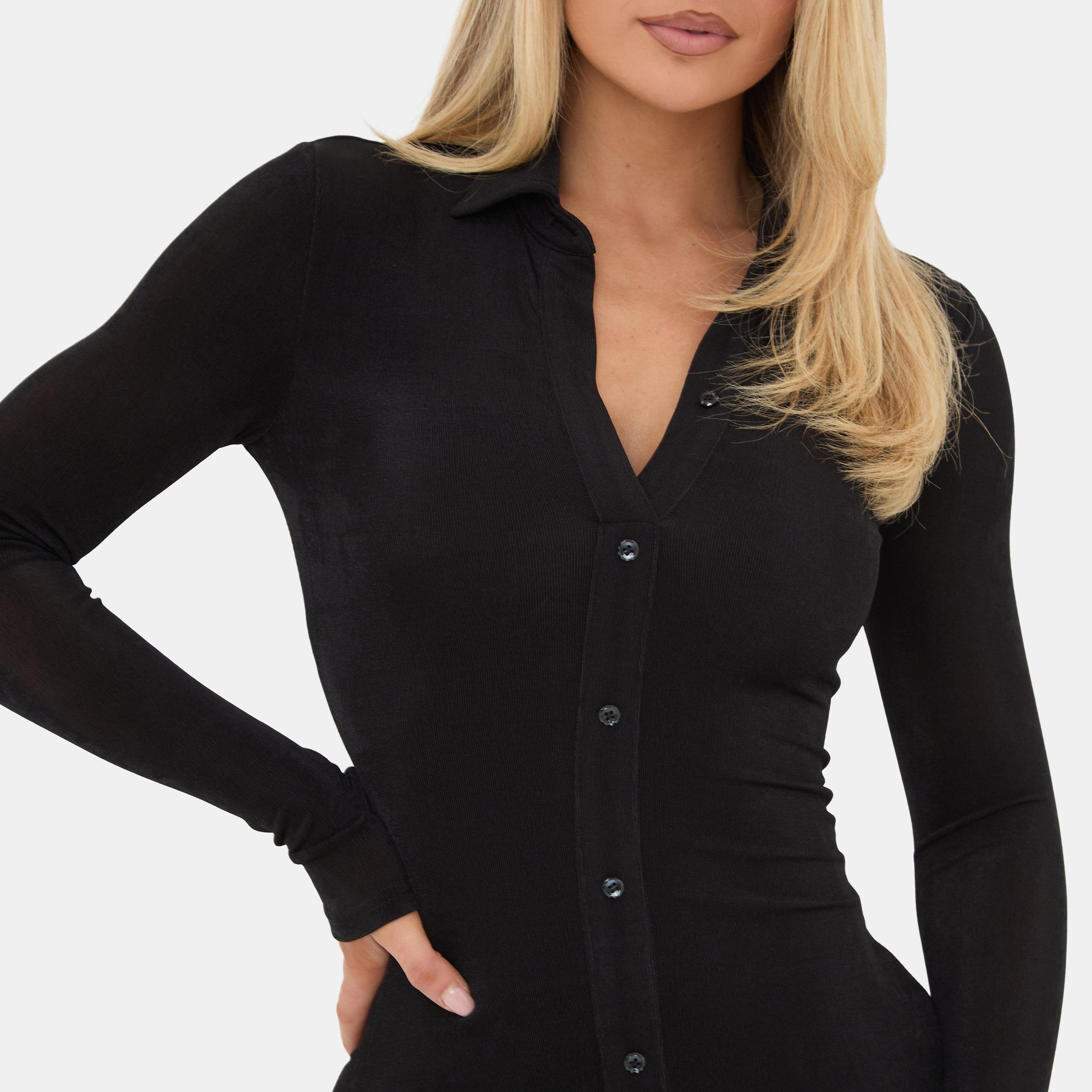 Black - I Saw It First - Long Sleeve Button Maxi Dress - 2