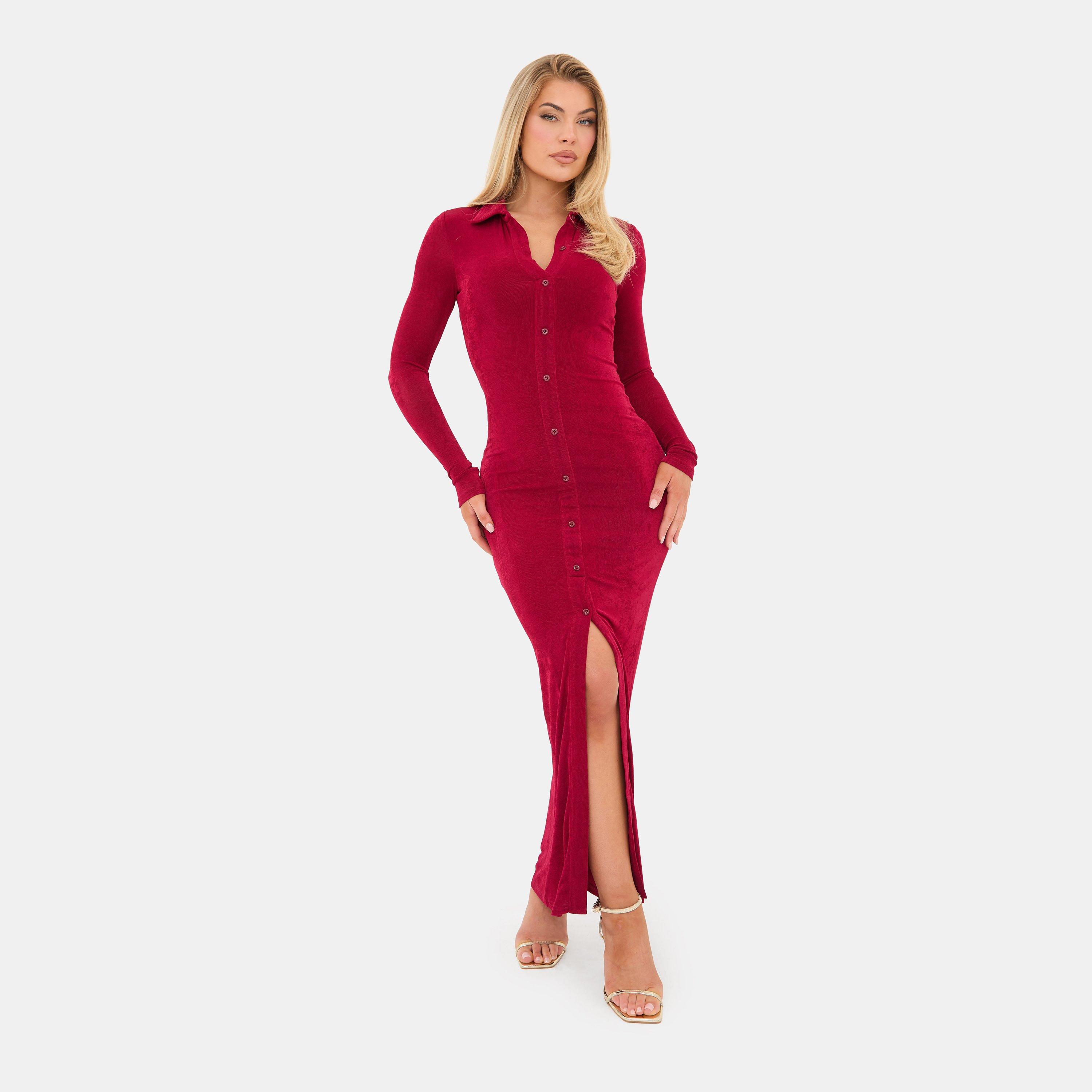 Long Sleeve Button Maxi Dress