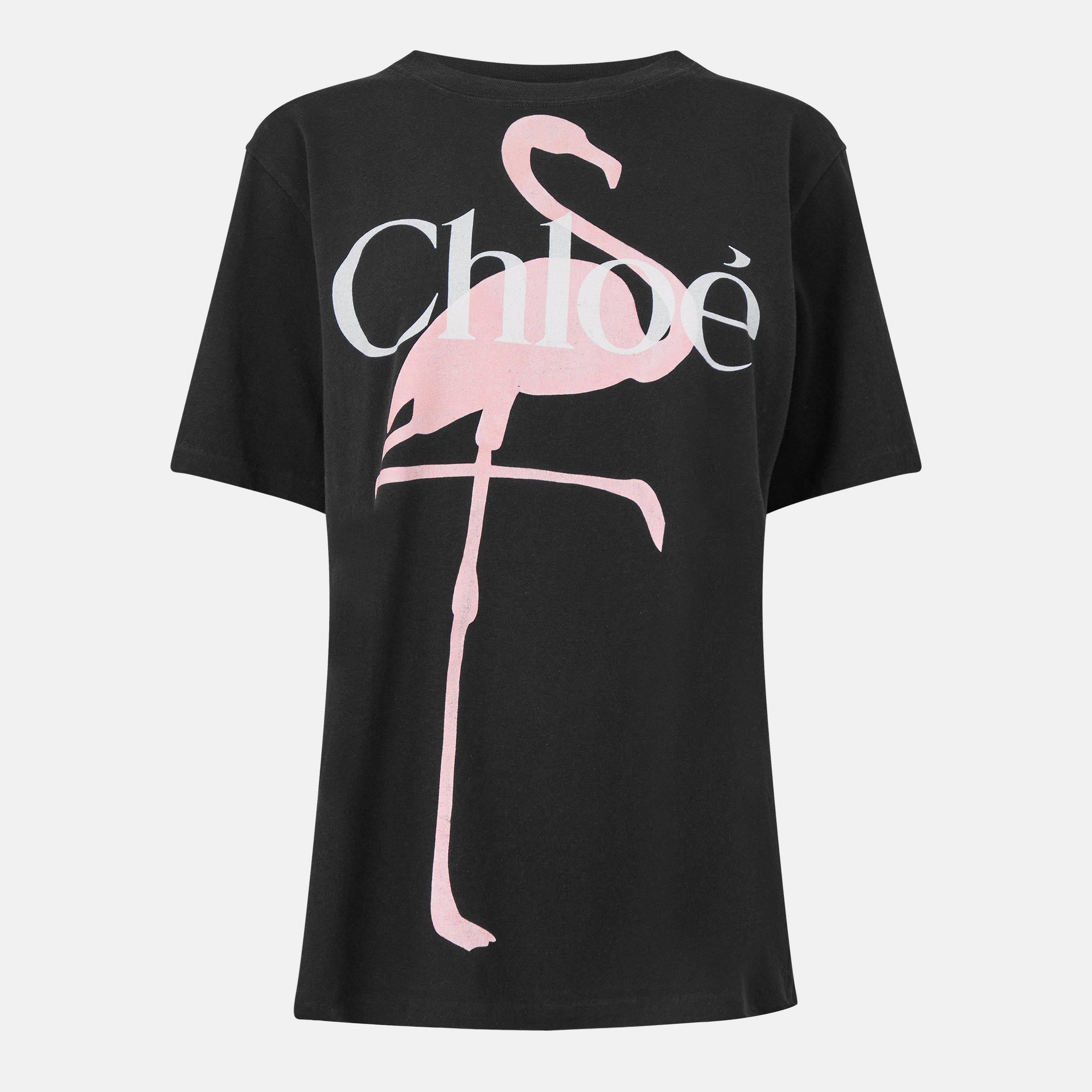Chloe Women's Flamingo T Oversized T-Shirt - Ash Black - Size 12 (40)