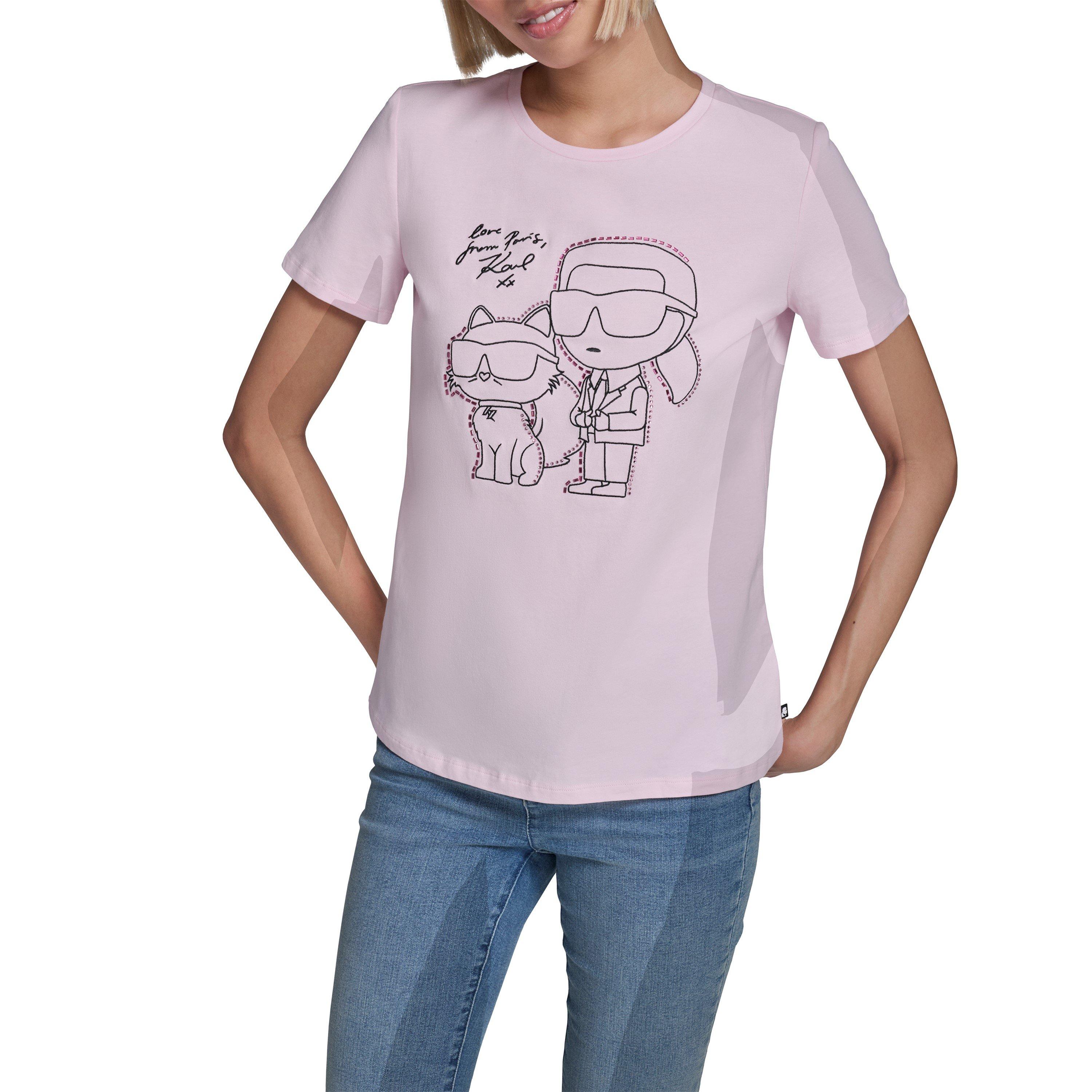 Karl Lagerfeld Women's Sportswear T-Shirt - Ballet Slipper - 8 (XS)