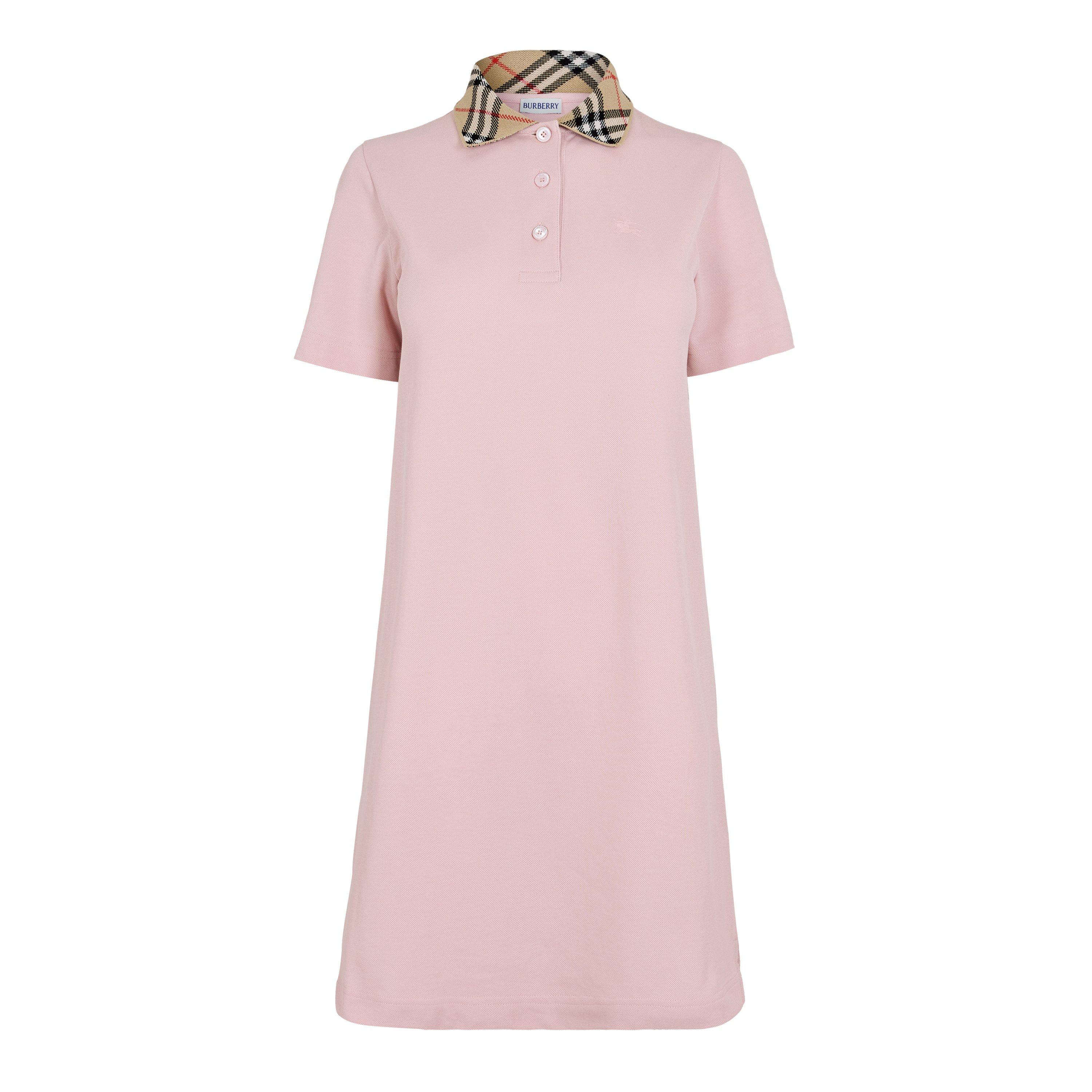 Posy Pink - Burberry - Women's Burb Iris Check Polo Dress - 1