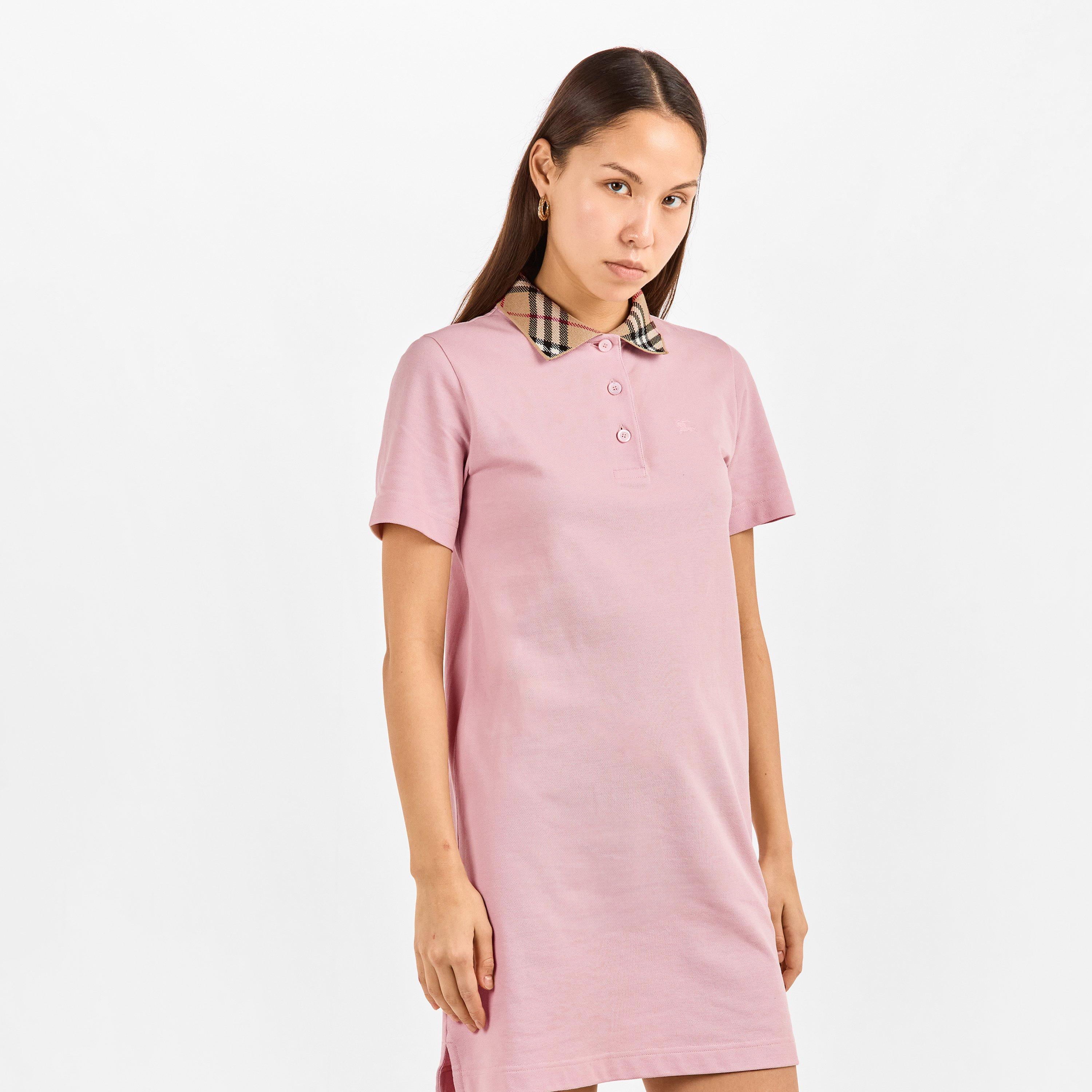 Posy Pink - Burberry - Women's Burb Iris Check Polo Dress - 3