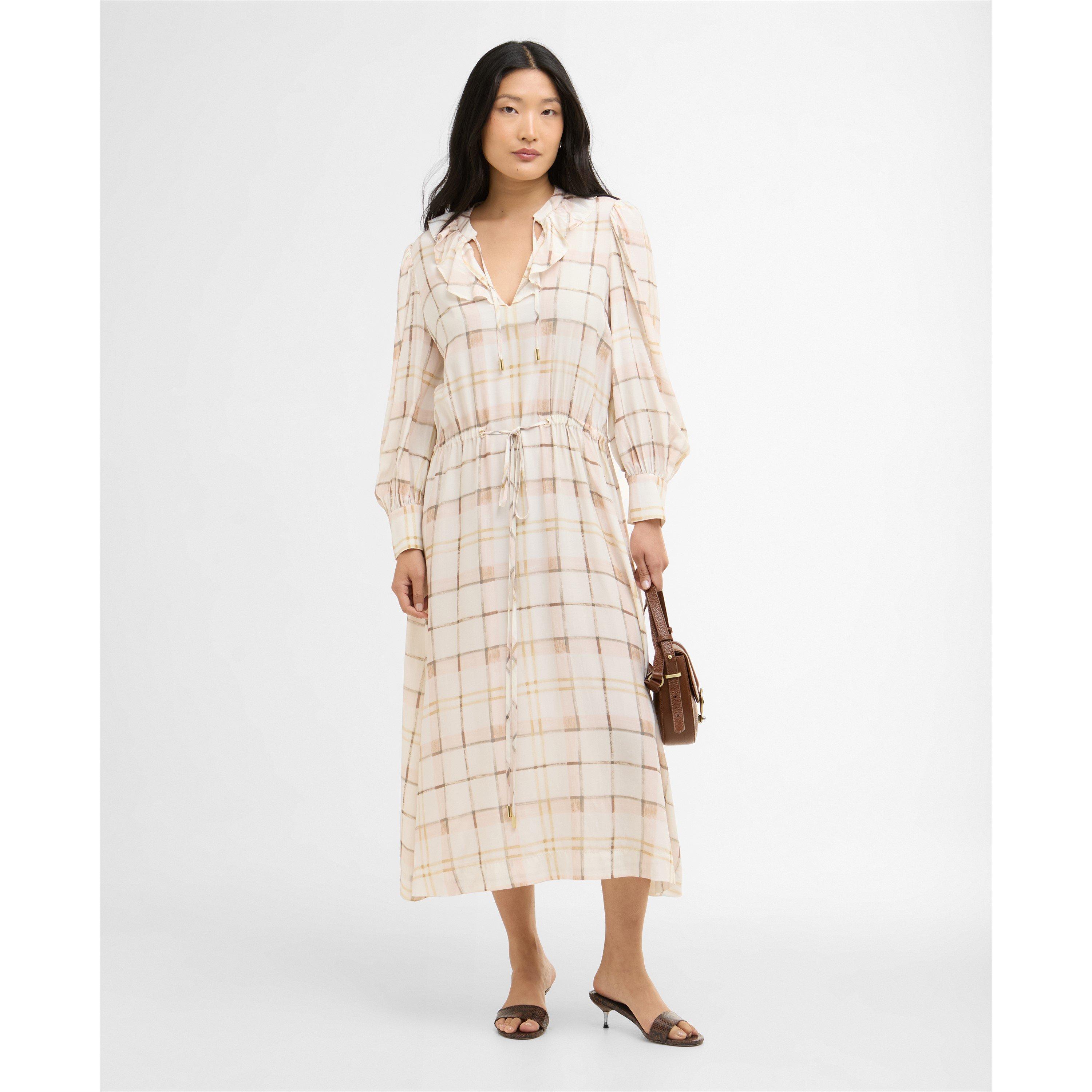 Silver Check - Barbour - Womens Asker Midi Dress - 6