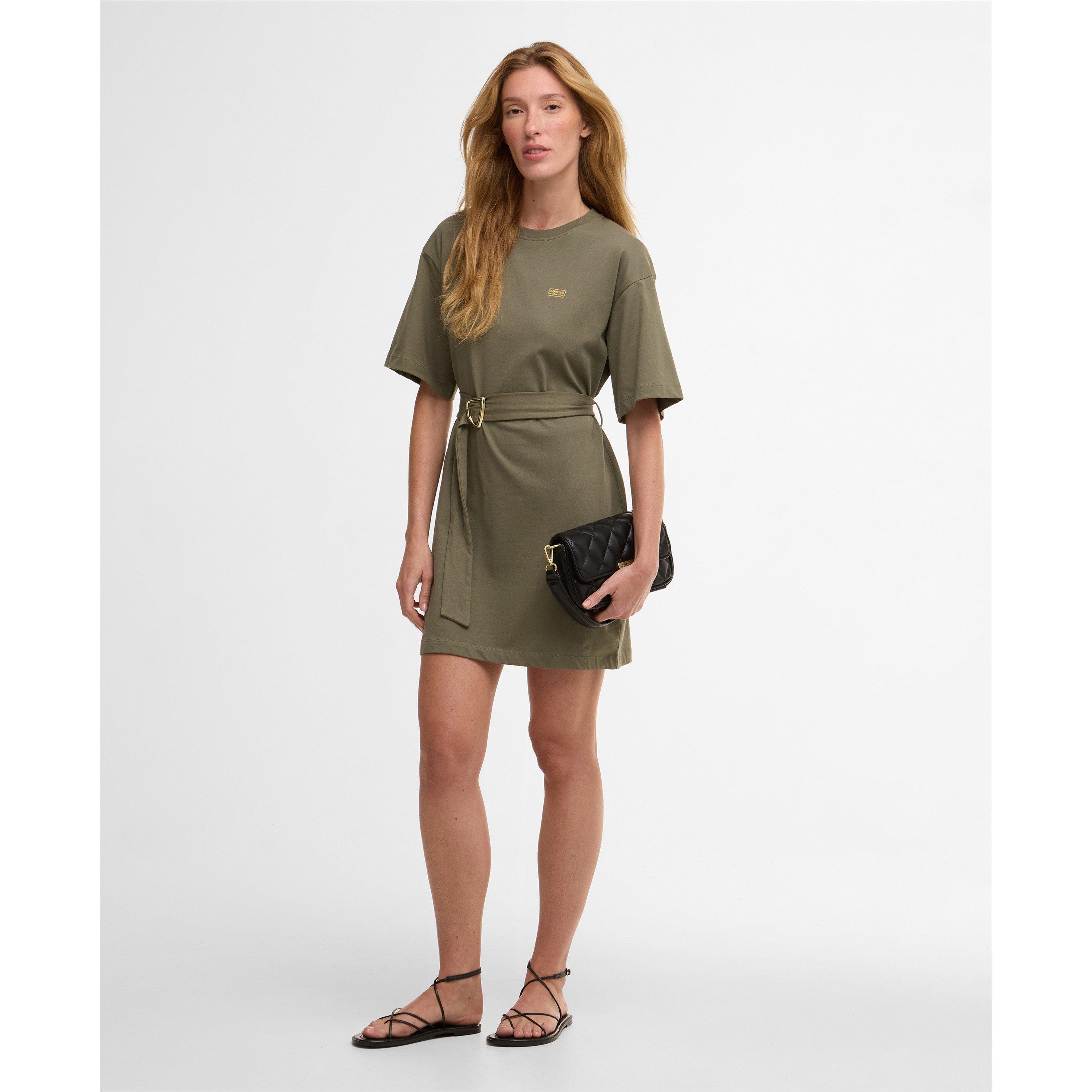Dusky Khaki - Barbour International - Womens Uma Mini Dress - 6