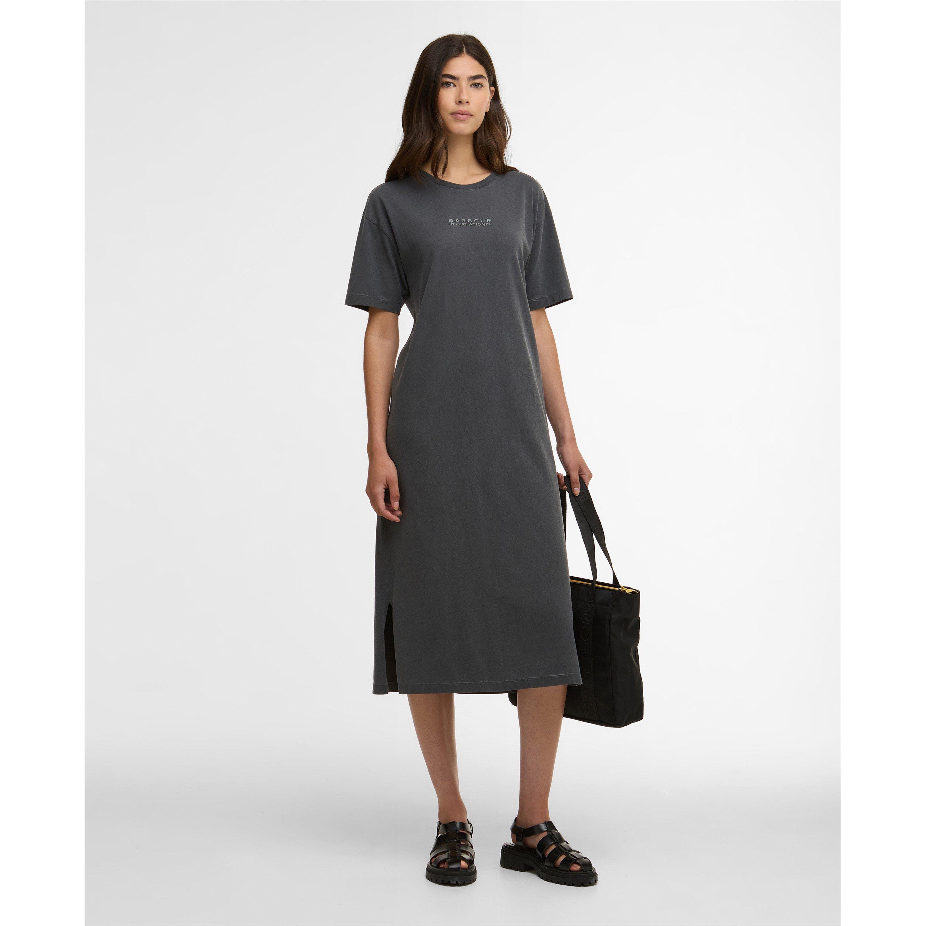 Washed Black - Barbour International - Womens Lyra Midi Dress - 6