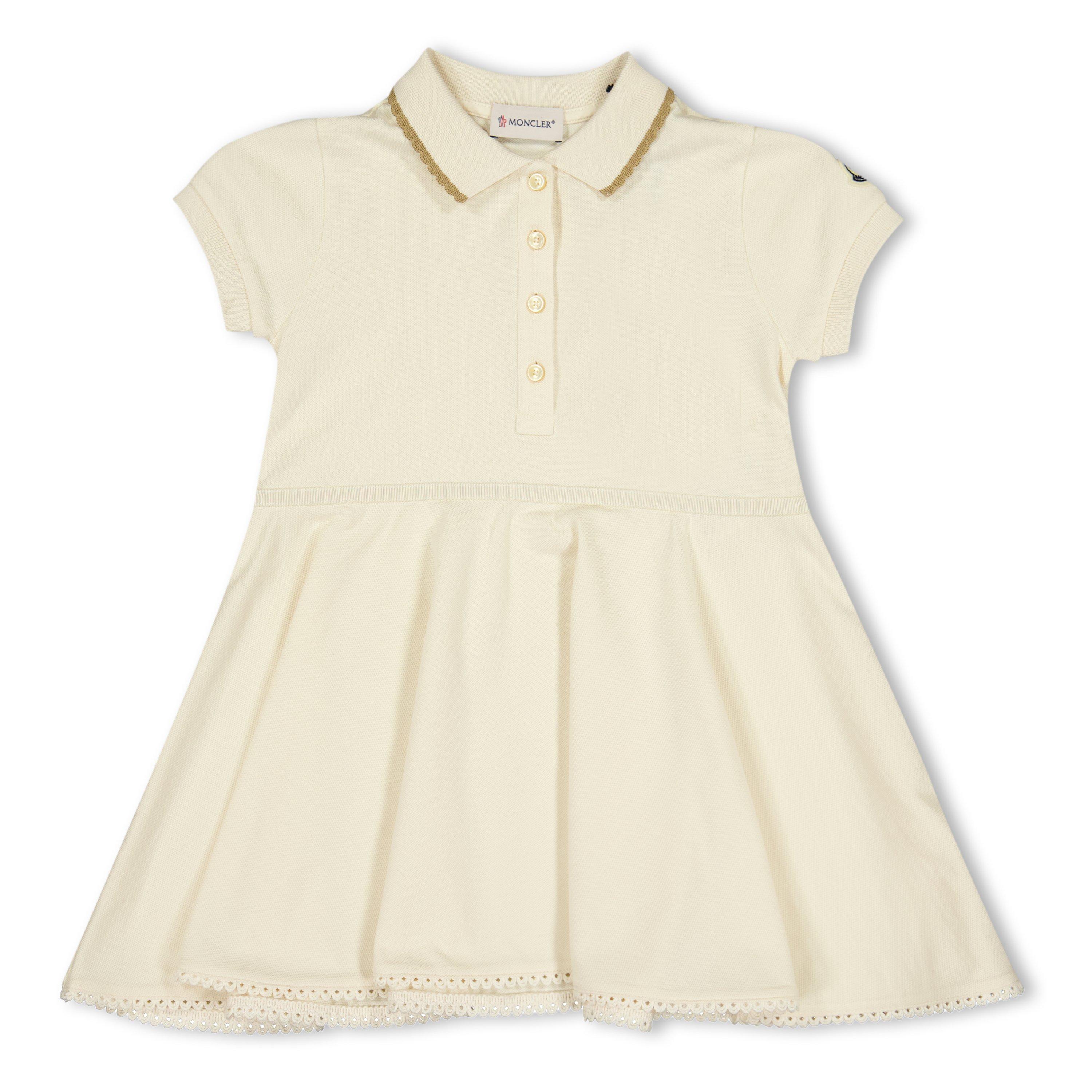 Moncler Kids' Polo Dress - Cream 050 - Size 12Y
