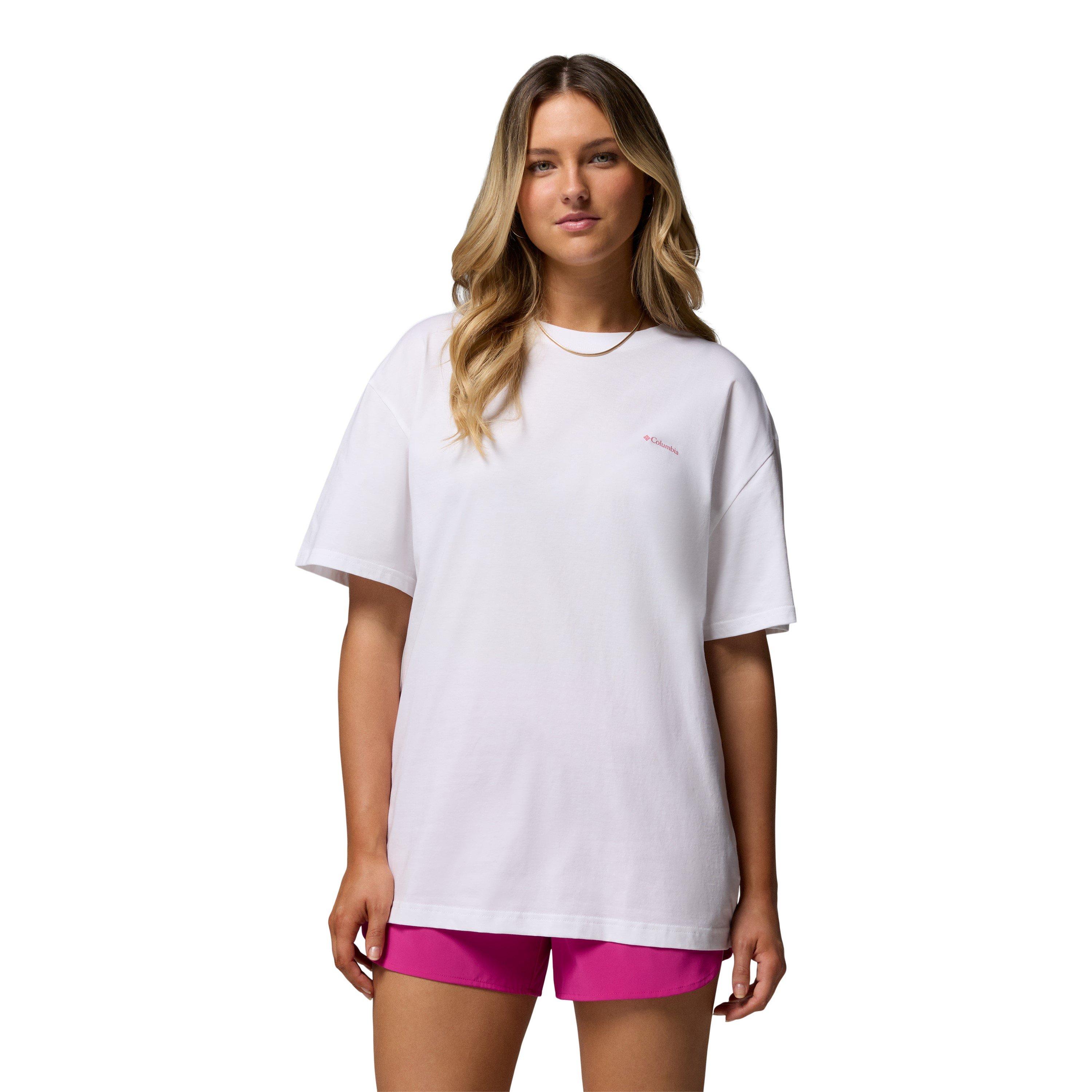 Columbia Women's Oversized T-Shirt - White Floral - 16 (XL)