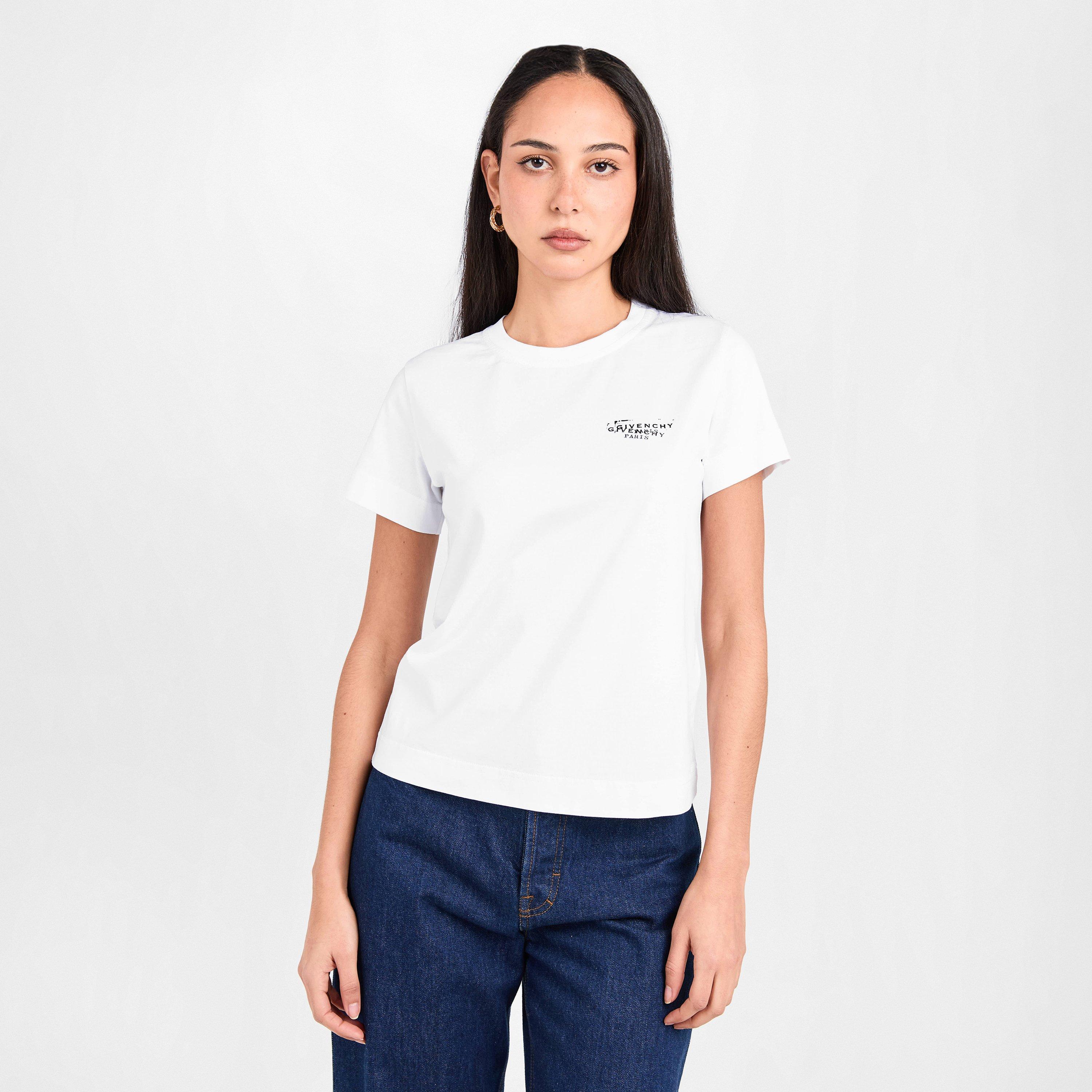 White - GIVENCHY - Women's GIV Stamp T-Shirt - 3