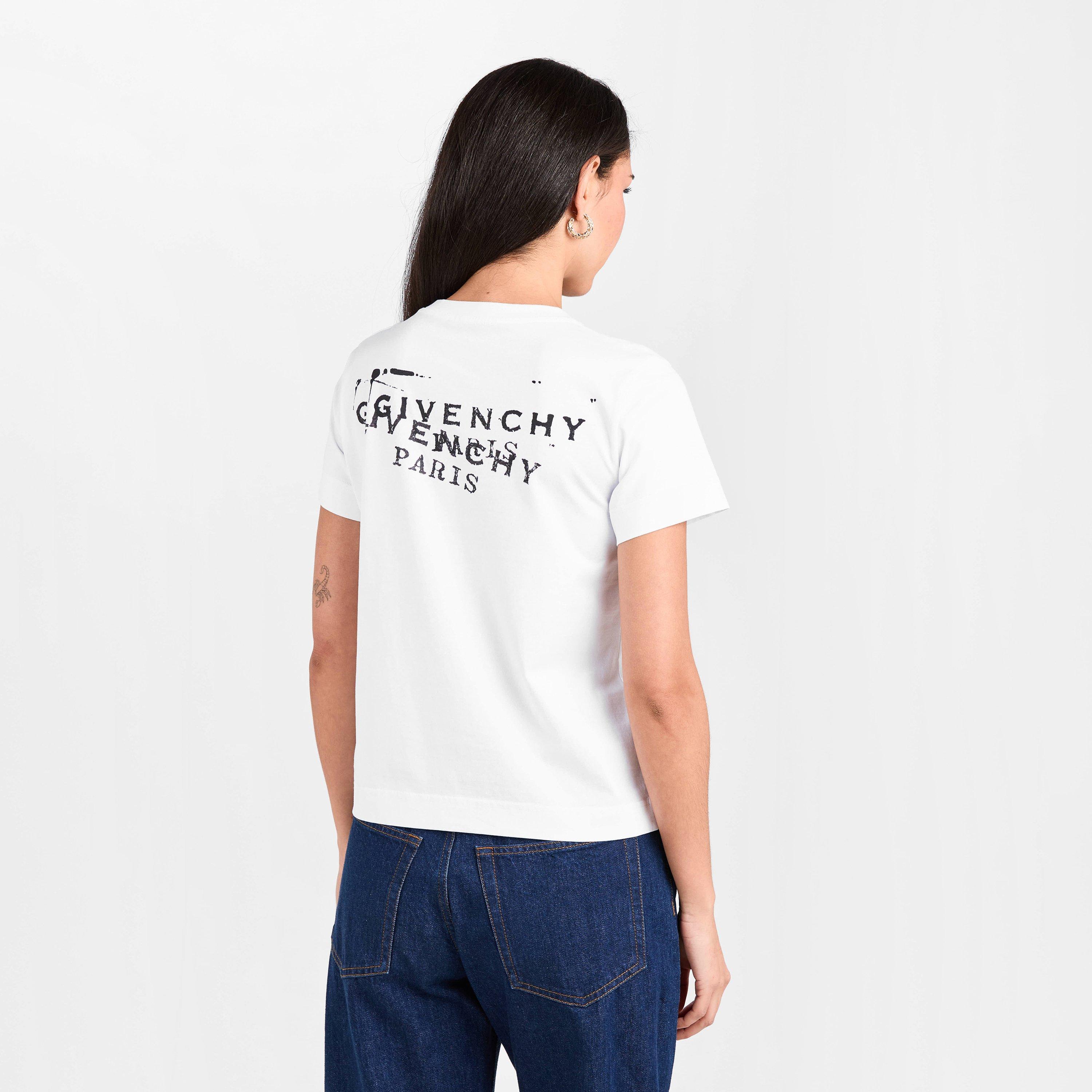 White - GIVENCHY - Women's GIV Stamp T-Shirt - 4