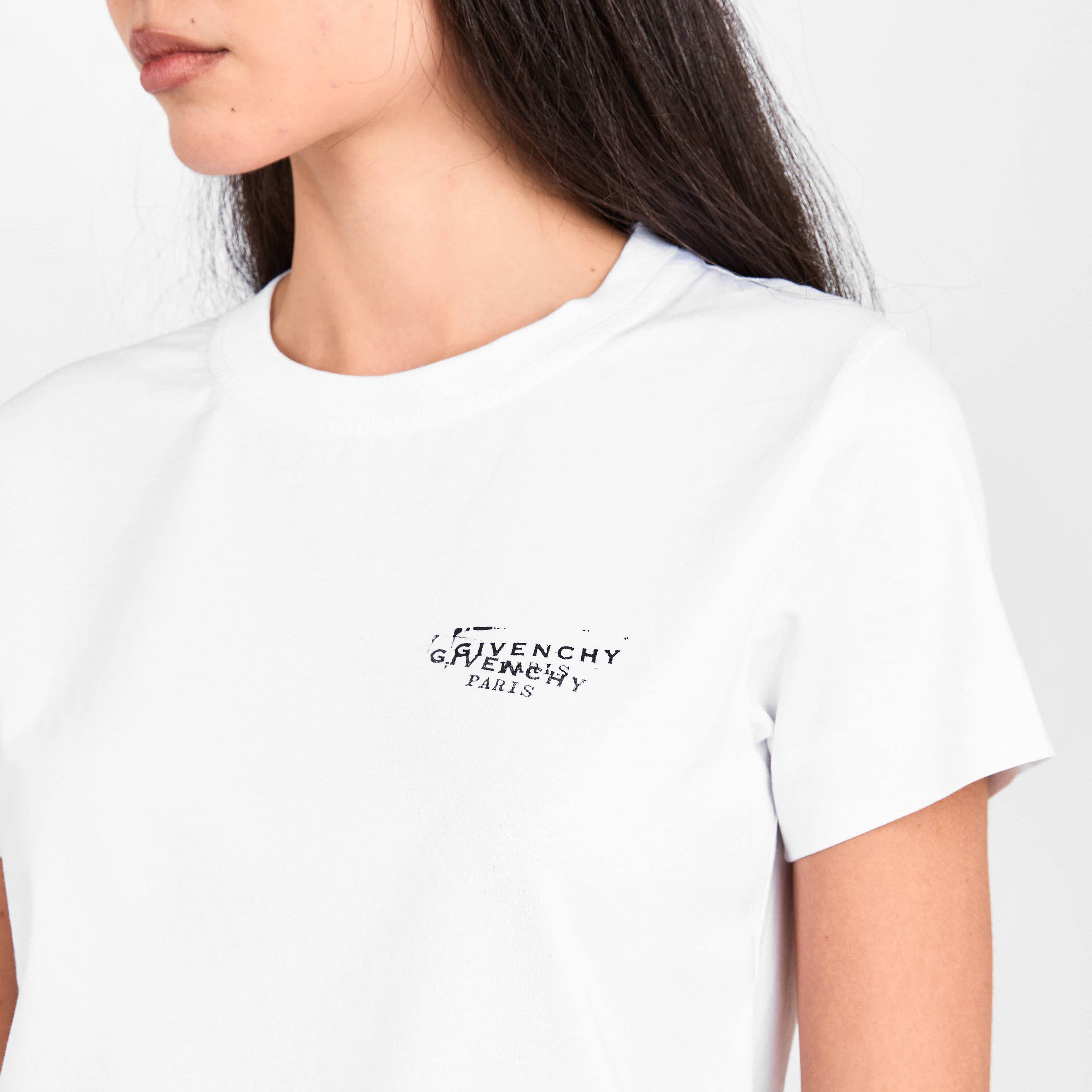 White - GIVENCHY - Women's GIV Stamp T-Shirt - 5
