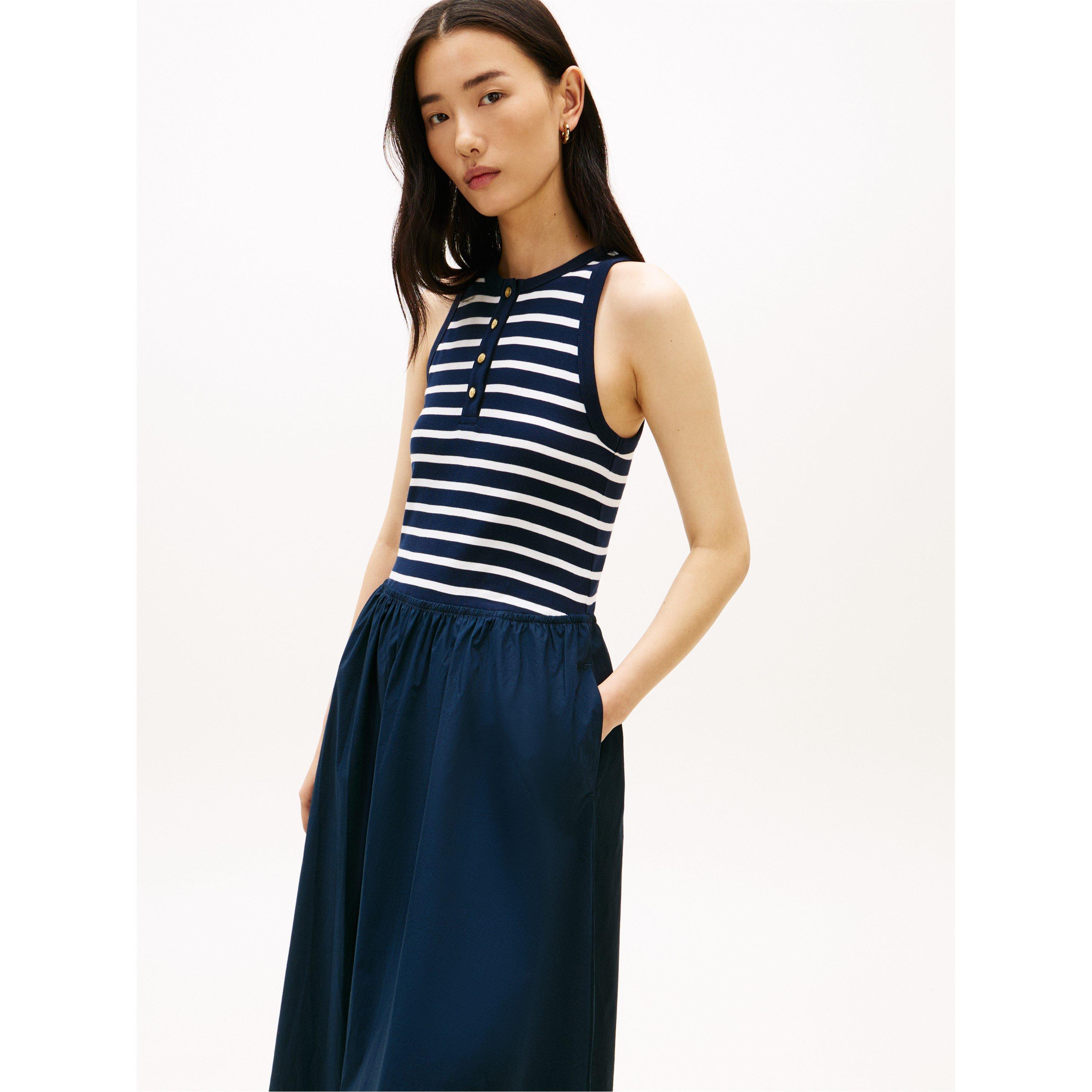 Dark Night/Ecru - Tommy Hilfiger - Tommy Poplin Dress Ld63 - 4
